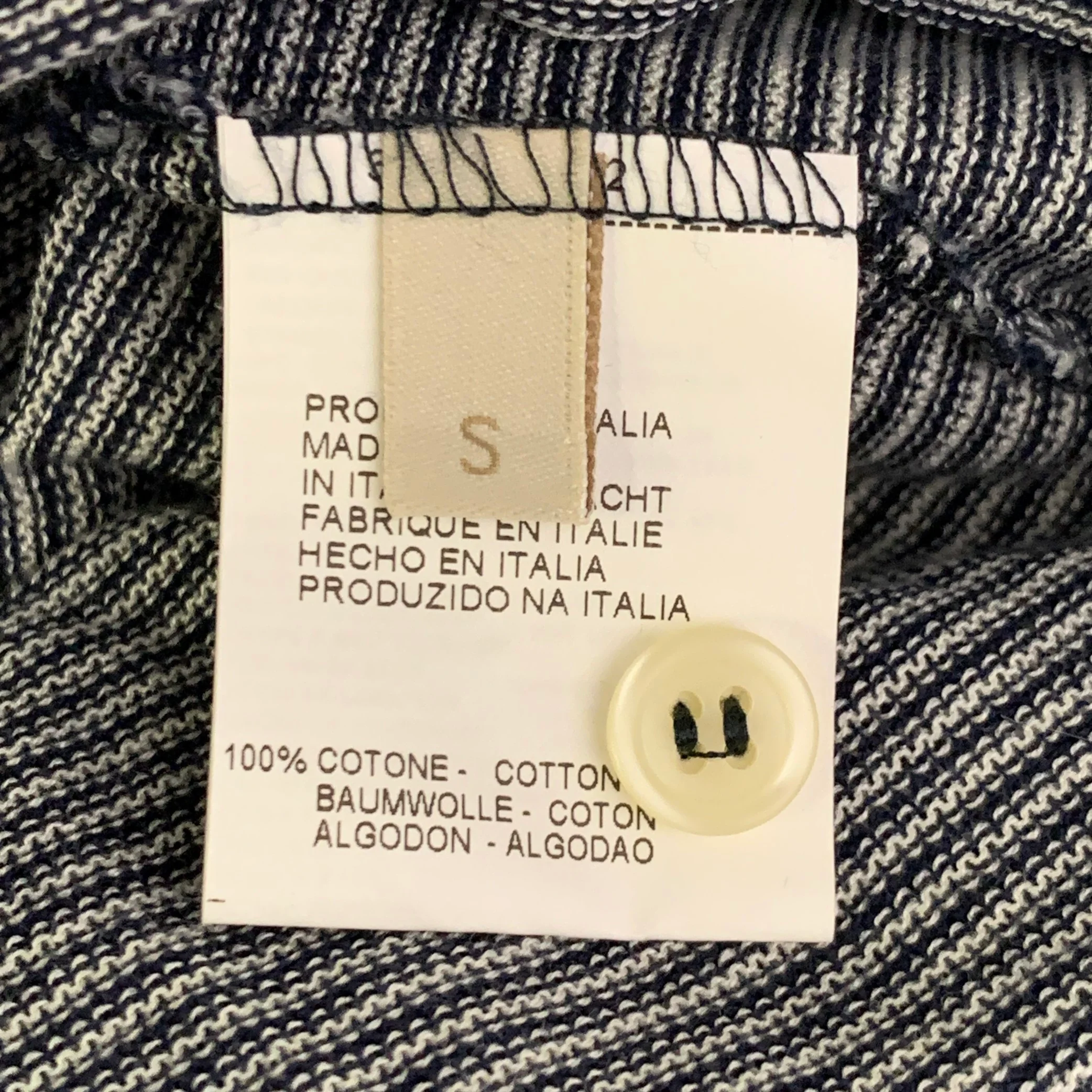 MASSIMO ALBA Size S Black White Stripe Cotton Long Sleeve Polo - Image 6