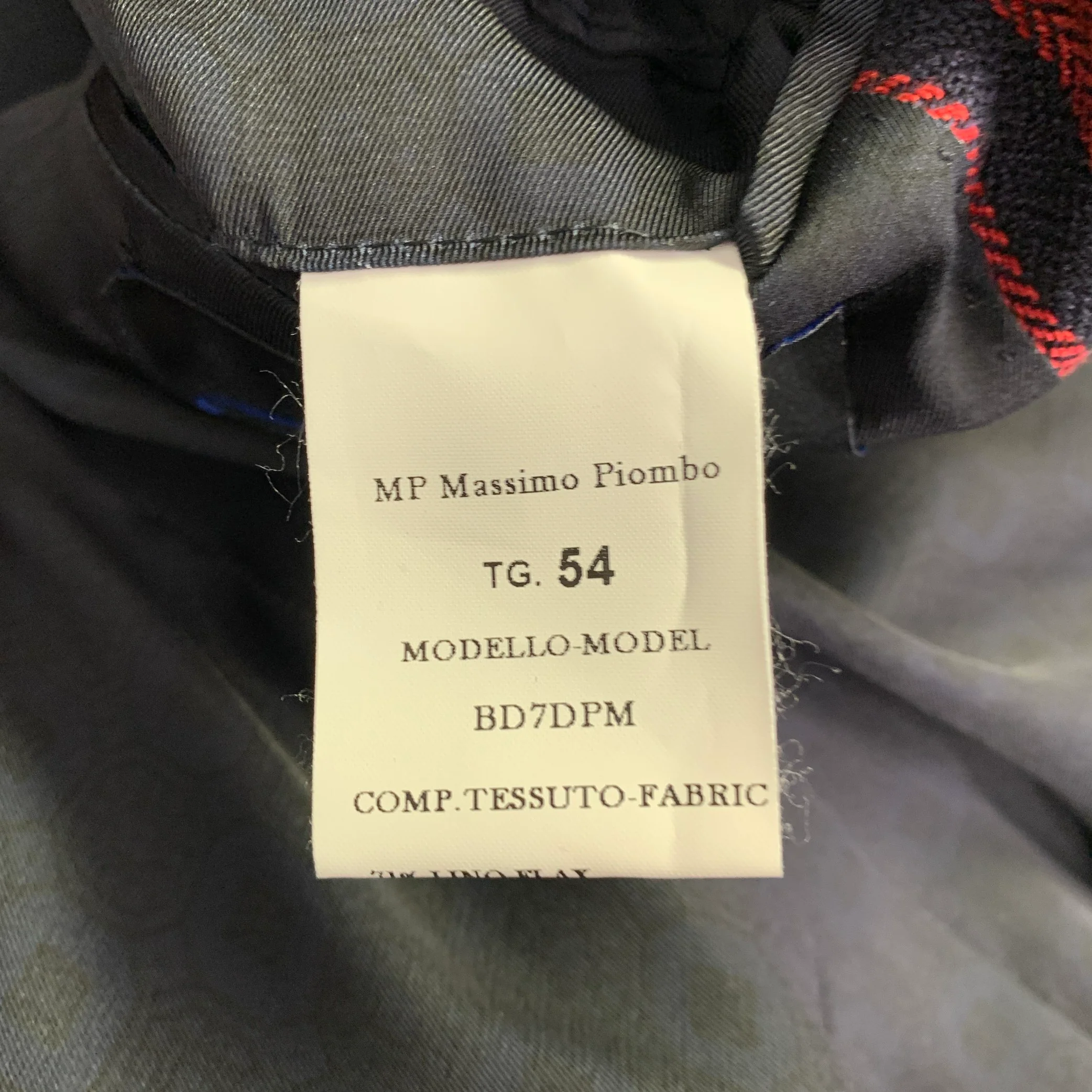 MASSIMO PIOMBO Size 44 Red Black Stripe Linen Cotton Sport Coat - Image 7