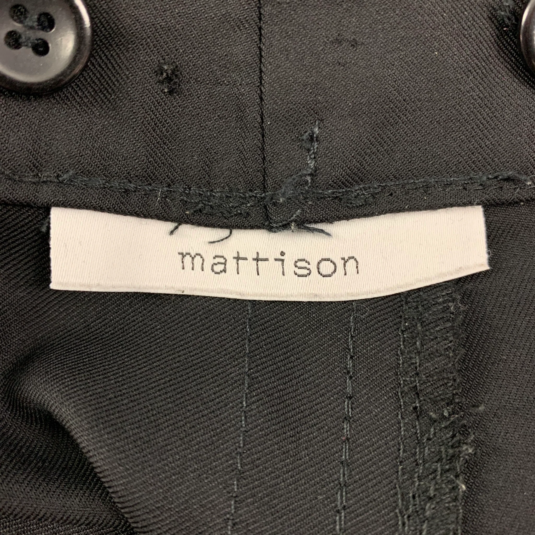 MATTISON Size 30 Black Wool Tuxedo Dress Pants - Image 4