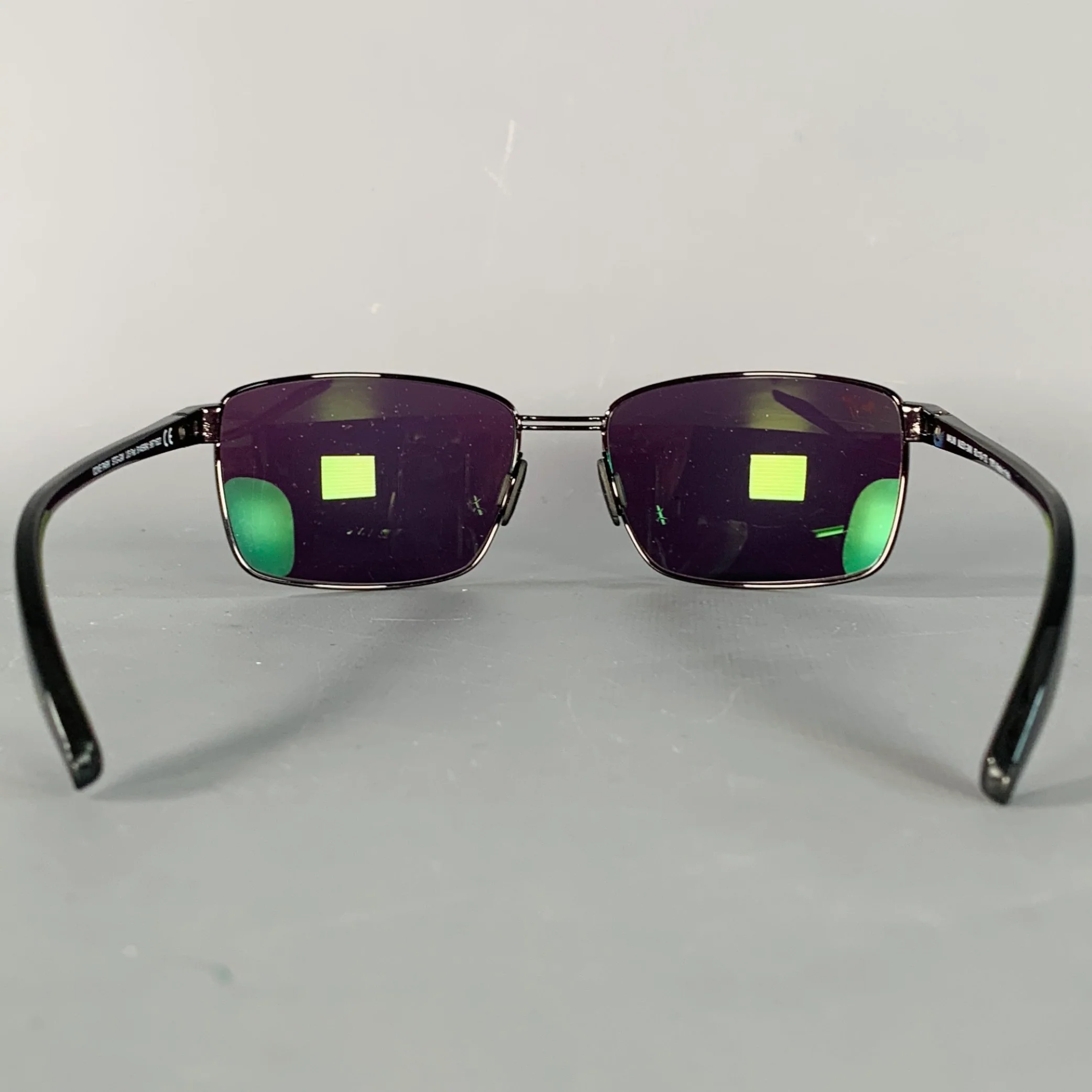 MAUI JIM Cove Park Black Iridescent Green Acetate Metal Polarized Sunglasses - Image 3