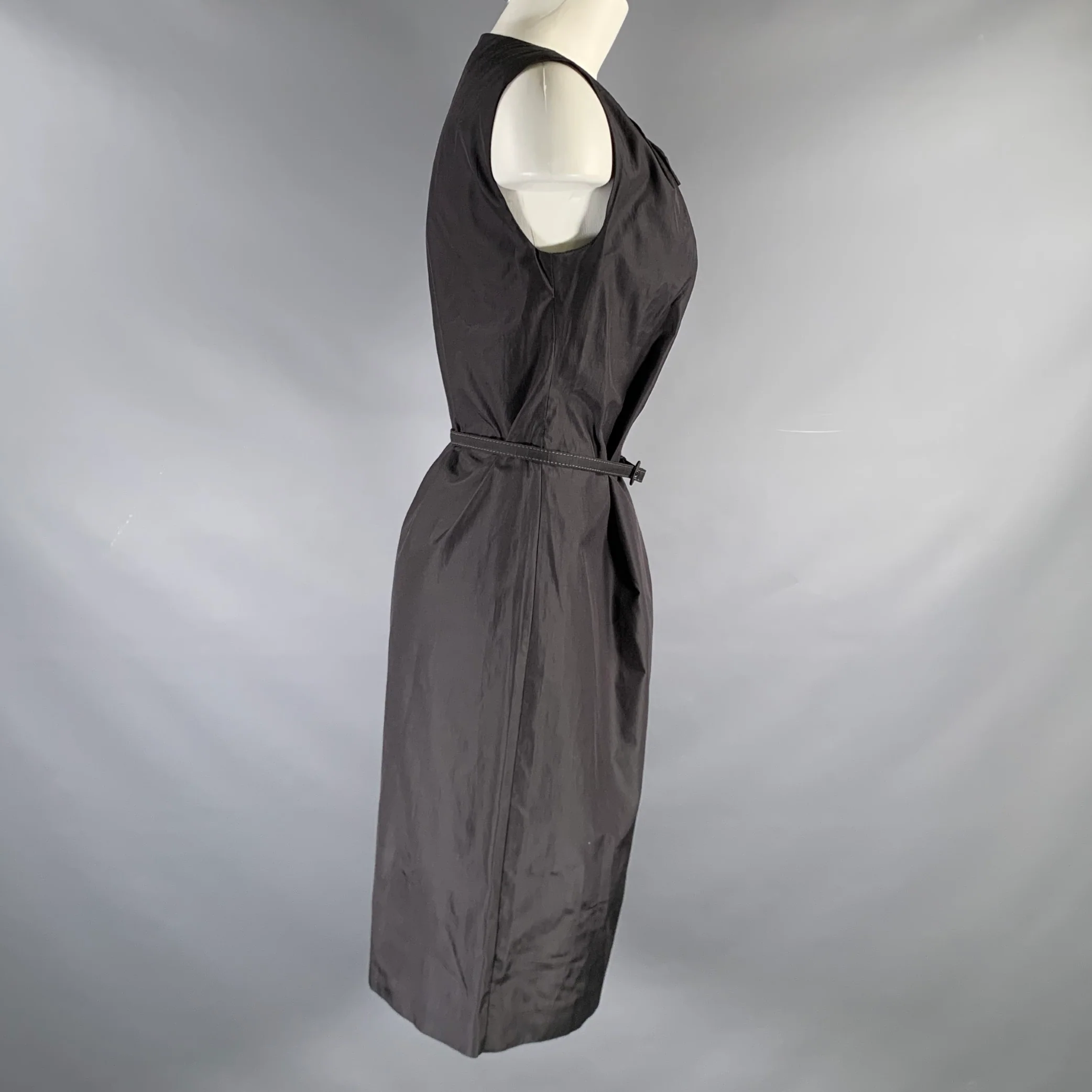 MAX MARA Size 2 Black Bow Sleeveless Knee Length Cocktail Dress - Image 3