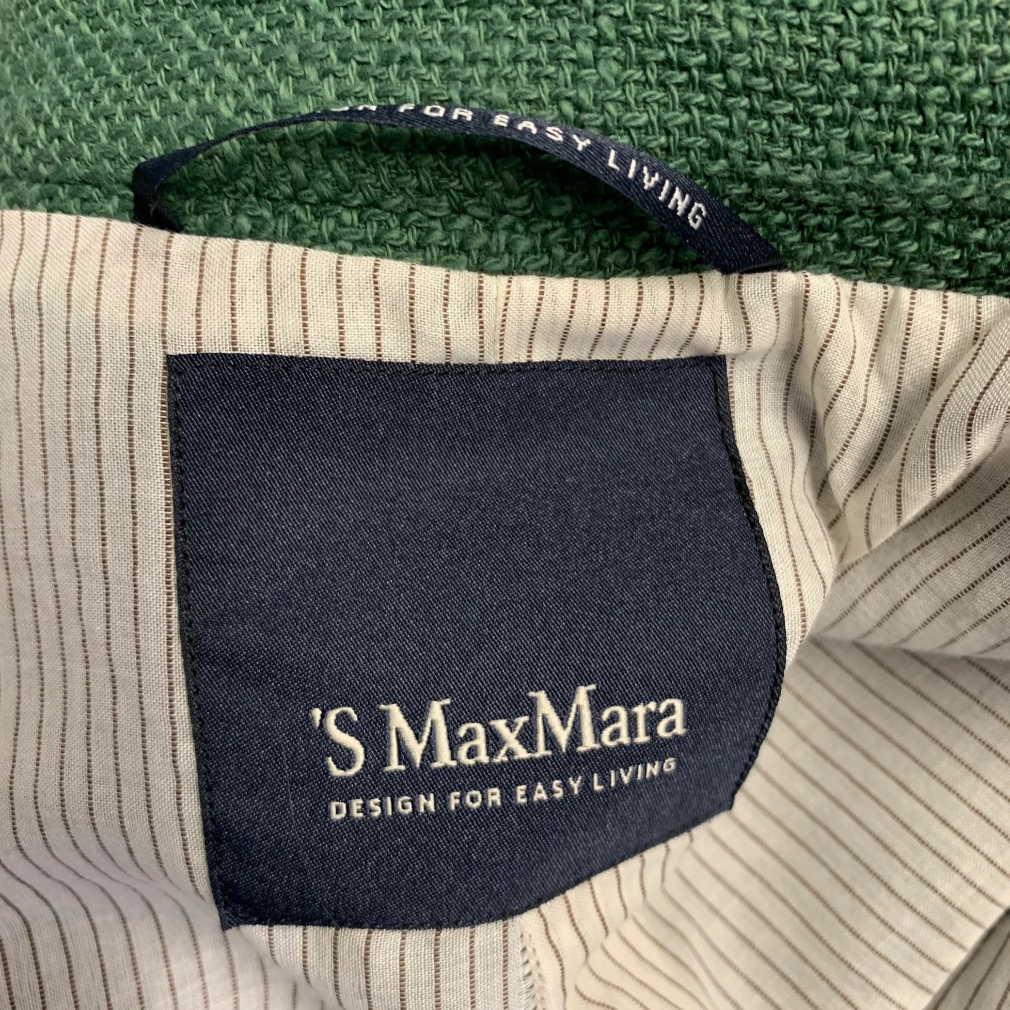 MAX MARA Size 4 Green Cotton Blend Woven Snaps Jacket - Image 4