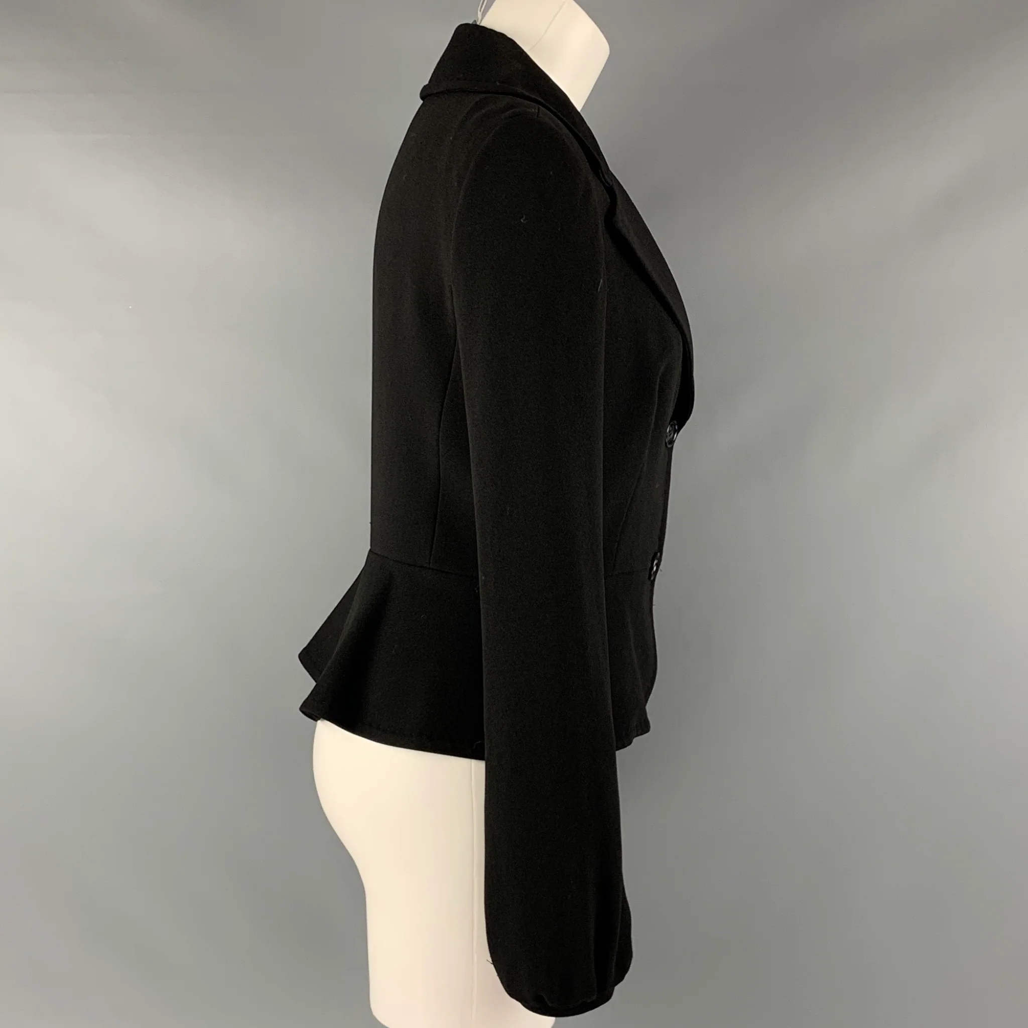 MAX MARA Size 8 Black Triacetate Blend Single Breasted Jacket - Image 2
