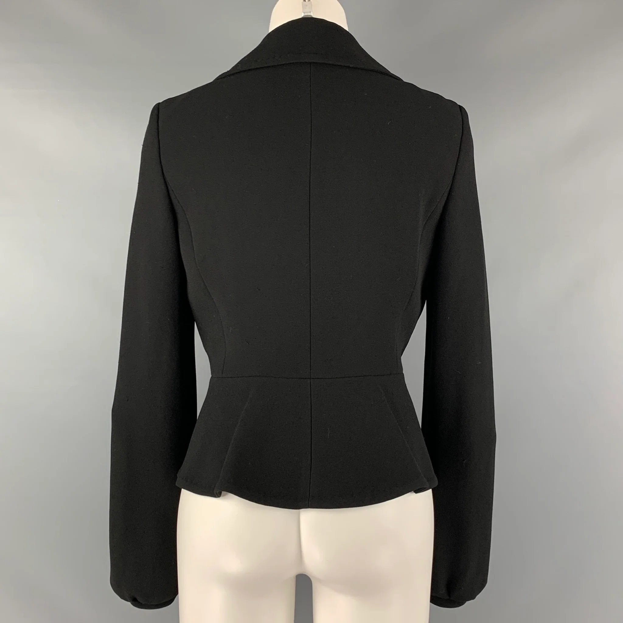 MAX MARA Size 8 Black Triacetate Blend Single Breasted Jacket - Image 3