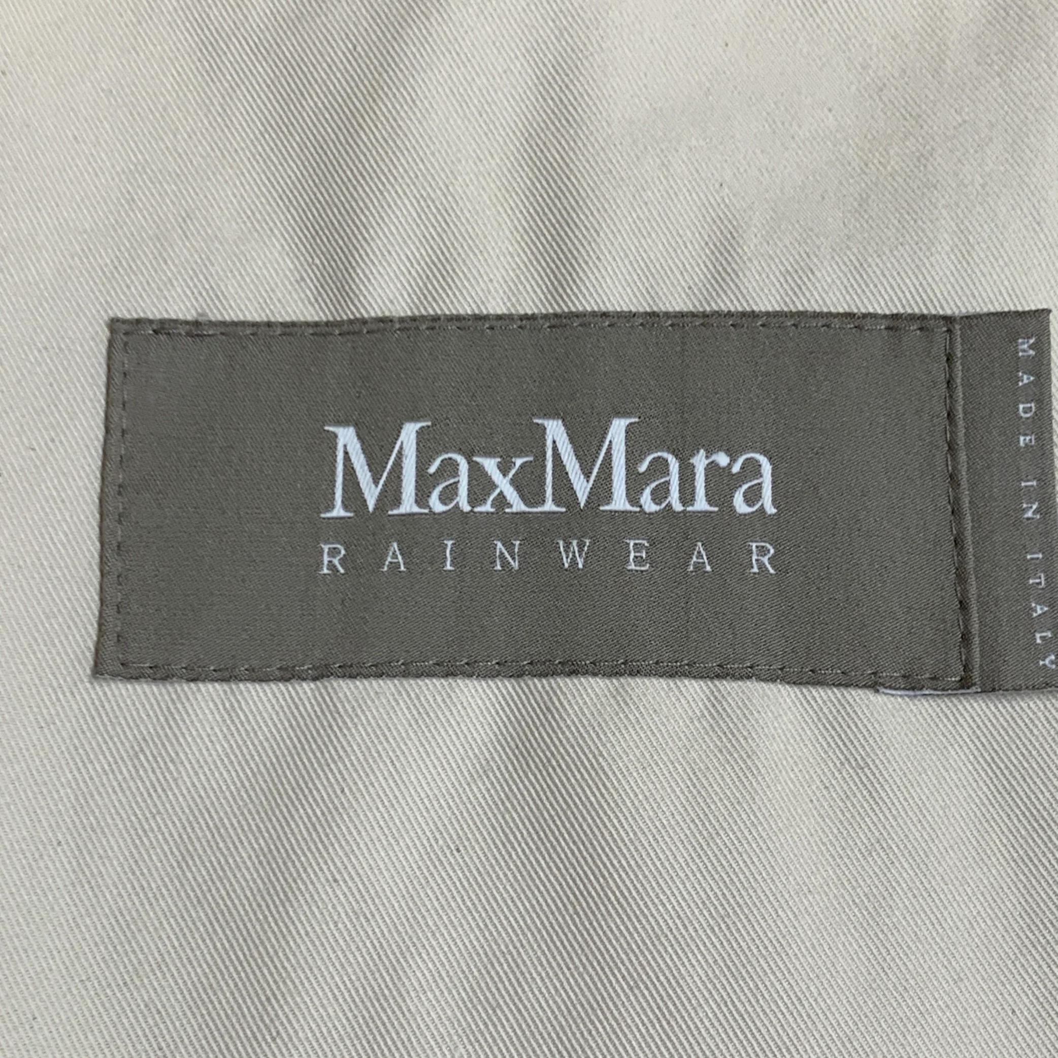 MAX MARA Size S Beige Cotton Twill Hidden Snaps Raincoat - Image 5