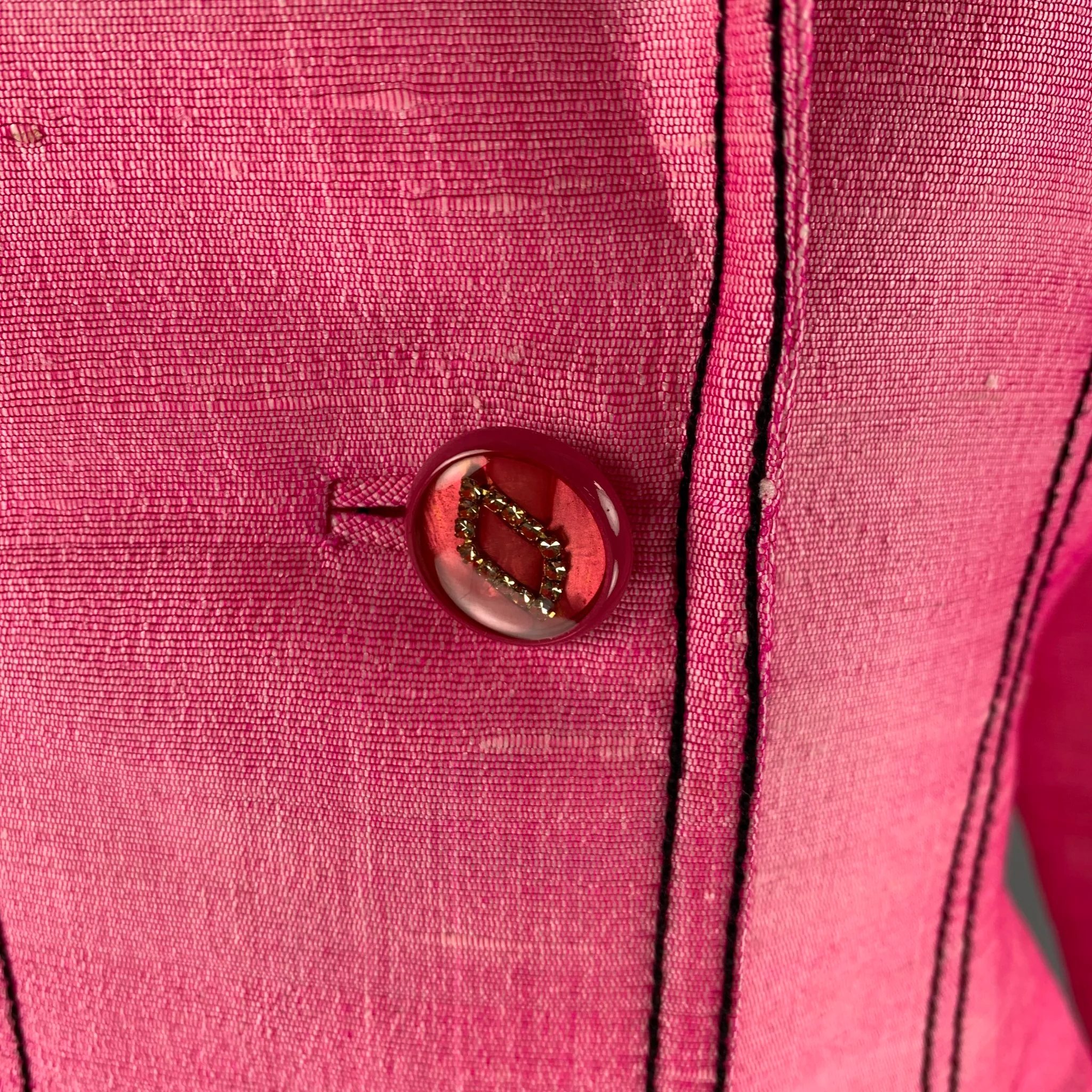 MAX NUGUS Size M Pink Multi-Color Embroidered Jacket - Image 2