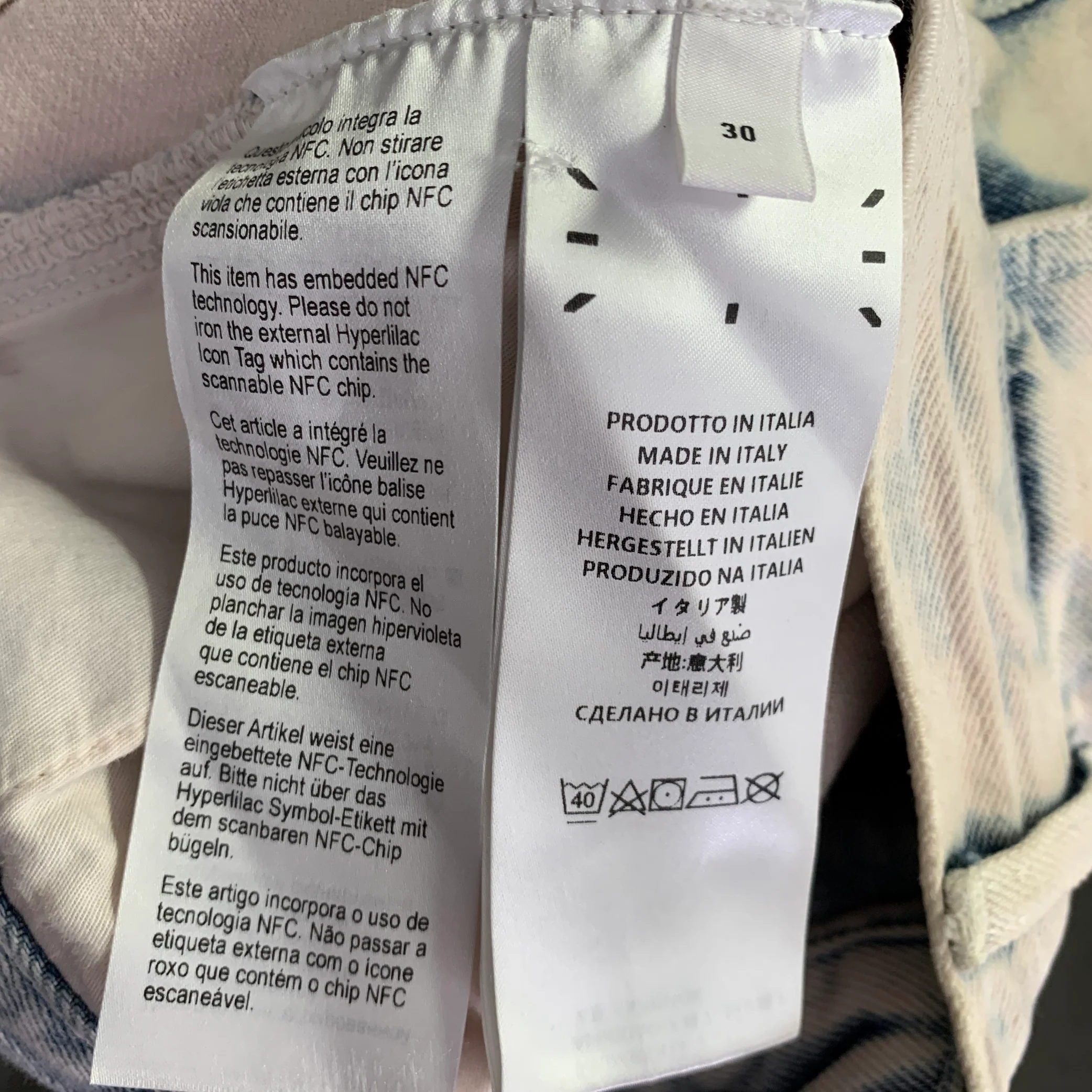 MCQ by ALEXANDER MCQUEEN Size 30 No 7 Beige Blue Washed Cotton Jeans - Image 8