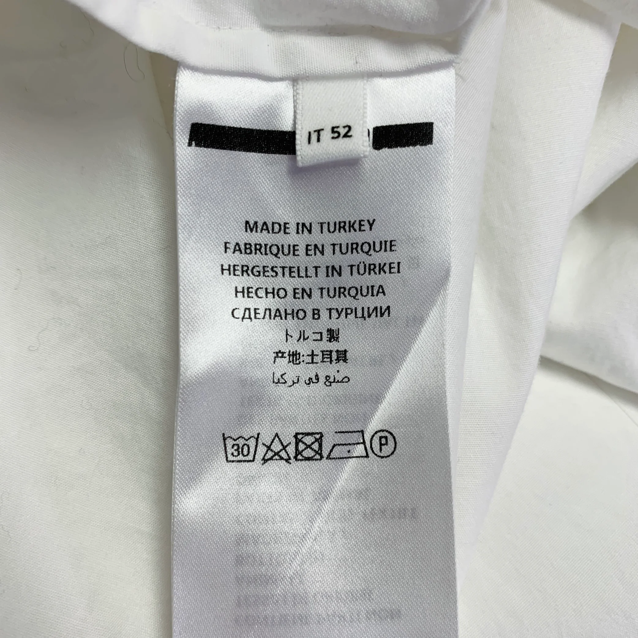MCQ by ALEXANDER MCQUEEN Size 42 White Cotton Blend Curved Cutaway Long Sleeve Shirt - Image 5