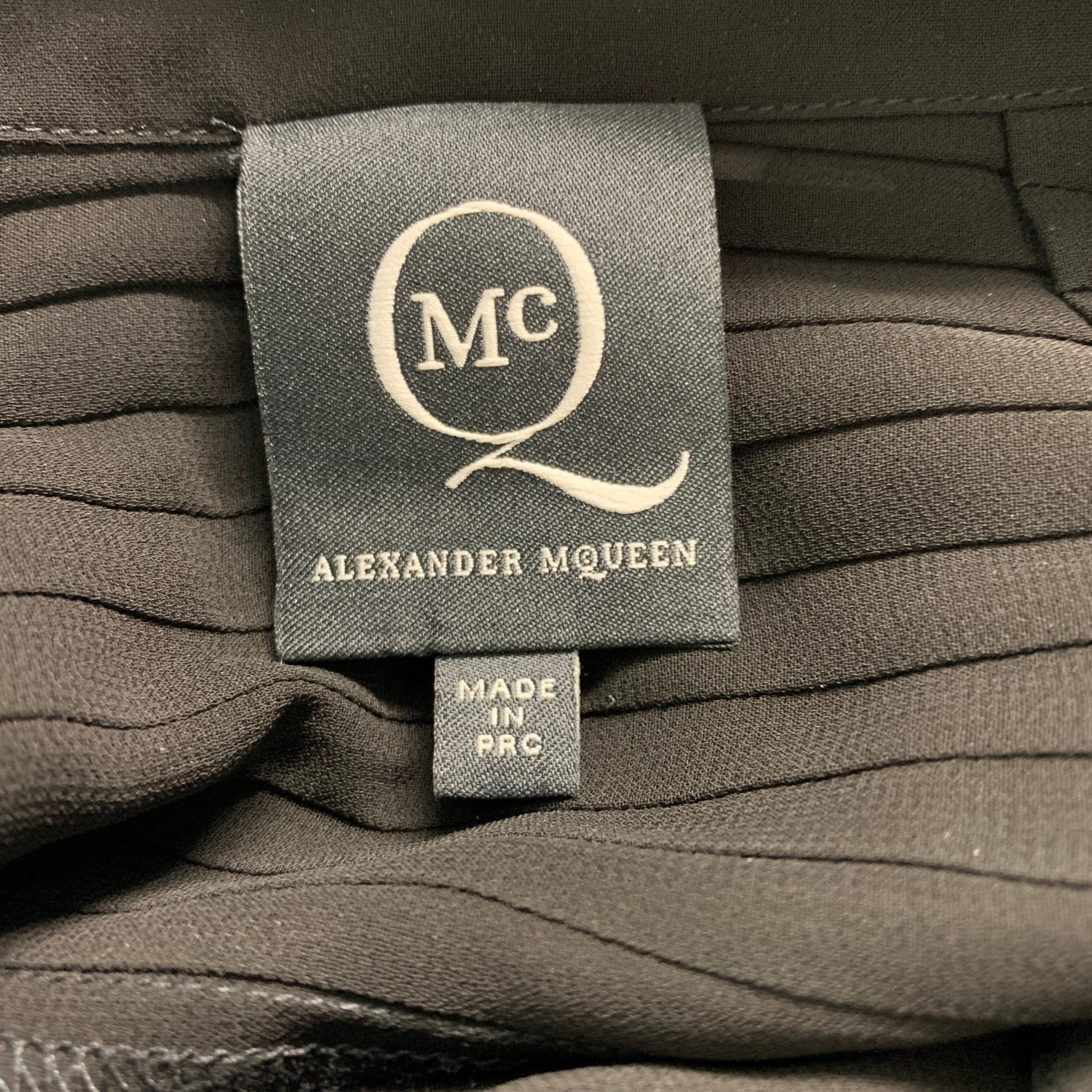 MCQ by ALEXANDER MCQUEEN Size L Black Polyester Pleated Sleeveless Dress Top - Image 6