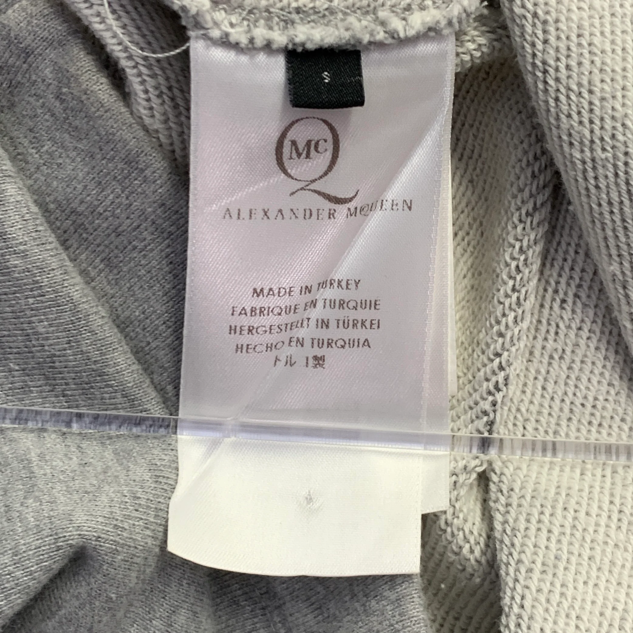 MCQ by ALEXANDER MCQUEEN Size S Grey Pink Green Cotton Embroidered Shift Sweatshirt Dress - Image 9