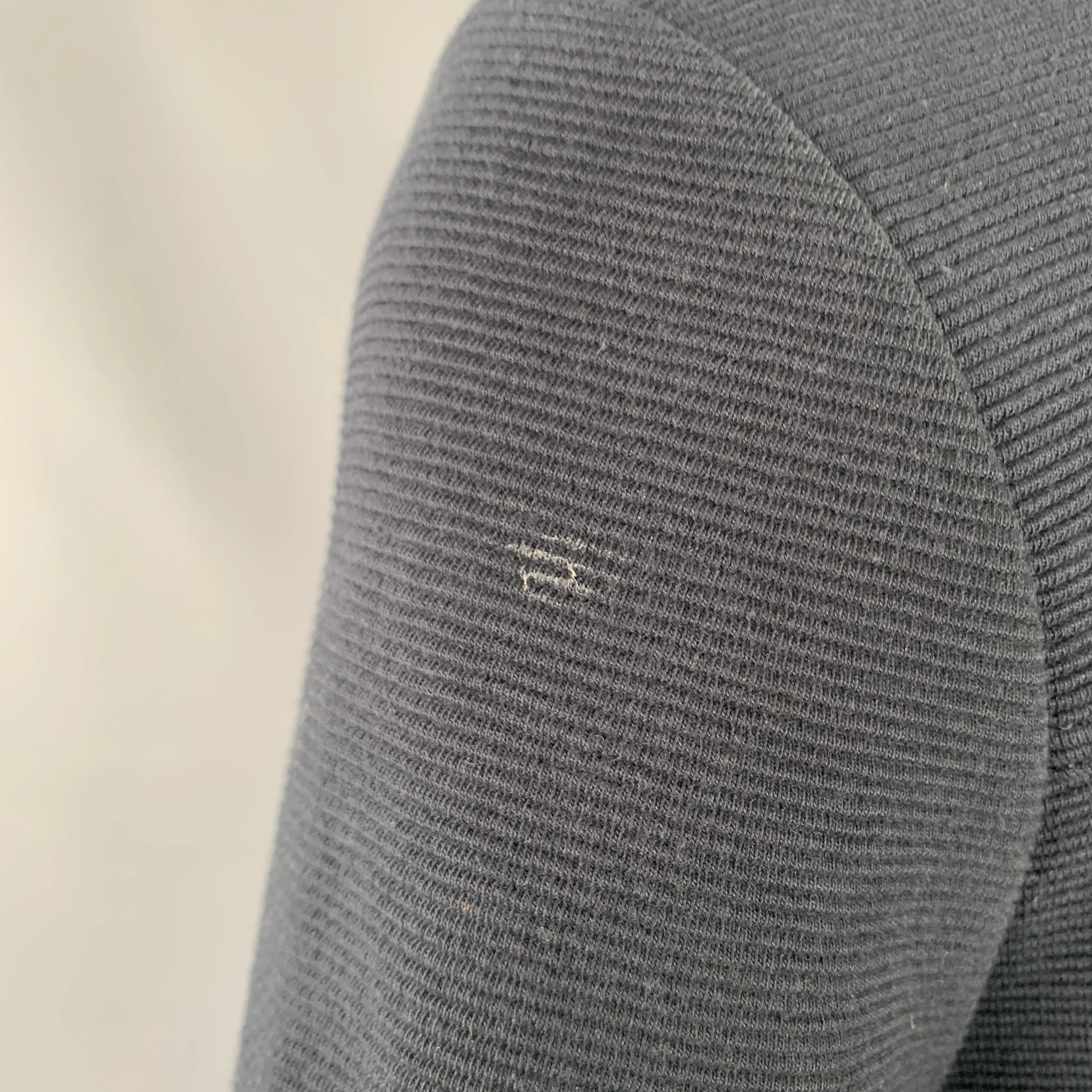 ME+EM SS22 Size 6 Navy Gold Cotton Blend Ribbed Half Placket Pullover - Image 6