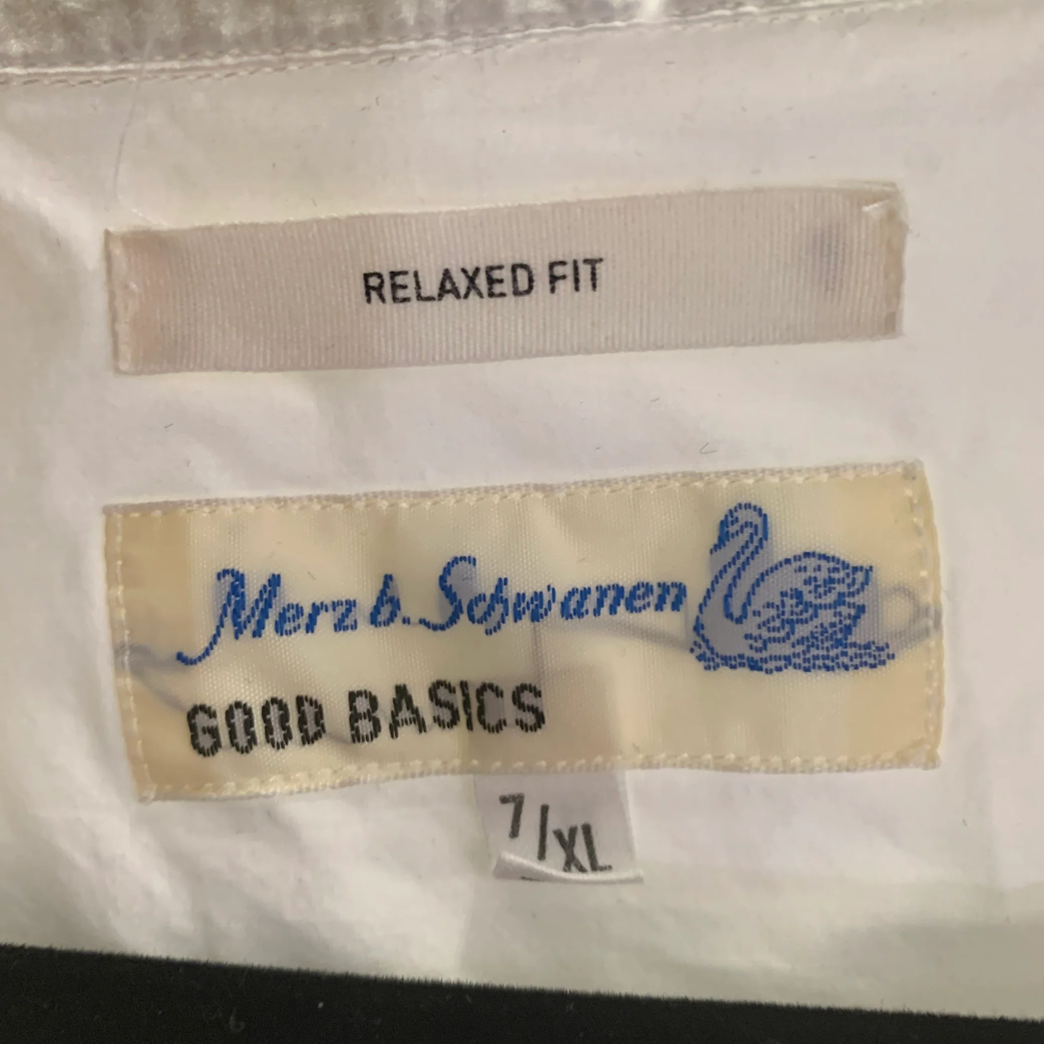MERZ B. SCHWANEN Size XL White Cotton One pocket Long Sleeve Shirt - Image 4