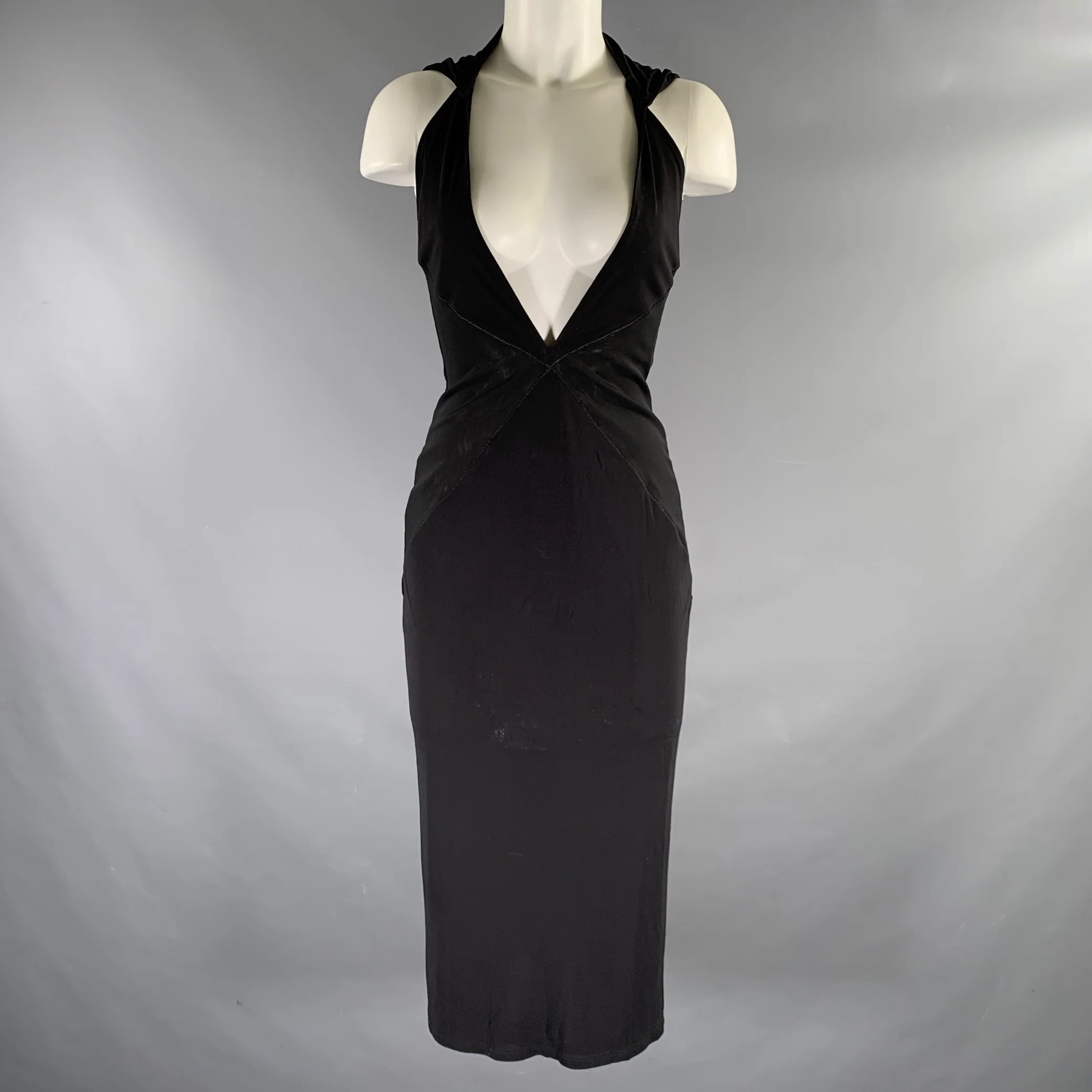 MIAOU Size S Black Spandex Knee Length Knee-Length Dress