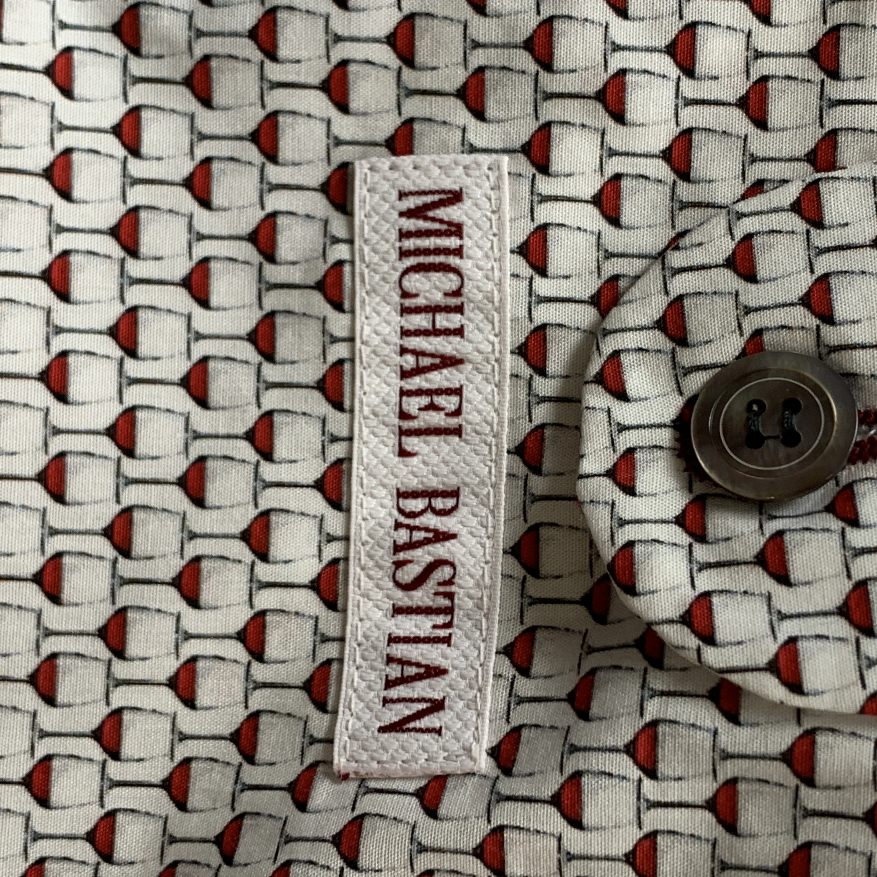 MICHAEL BASTIAN Size 40 Grey Print Linen Peak Lapel Sport Coat - Image 5