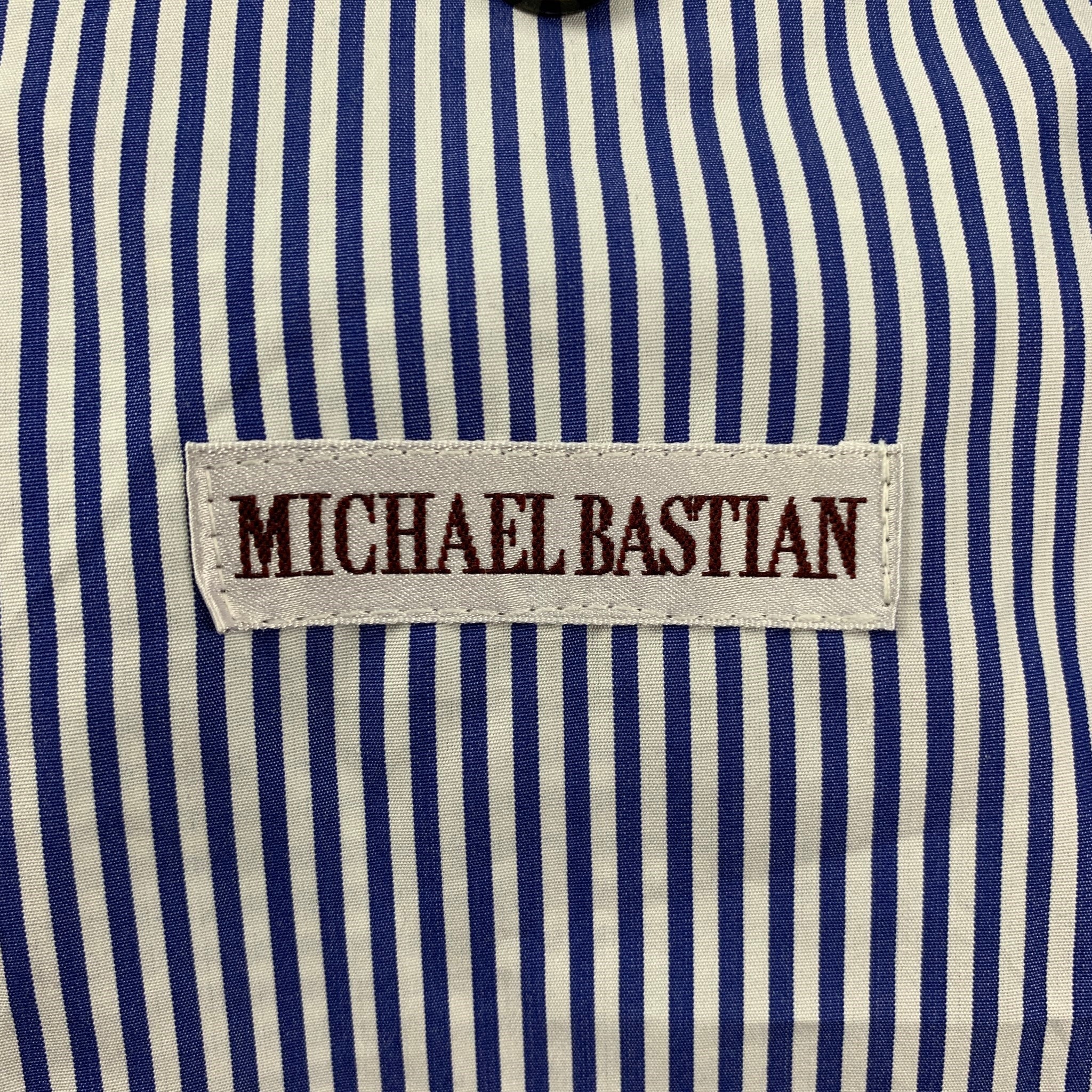 MICHAEL BASTIAN Size 38 Navy Red Plaid Cotton Peak Lapel Suit - Image 8