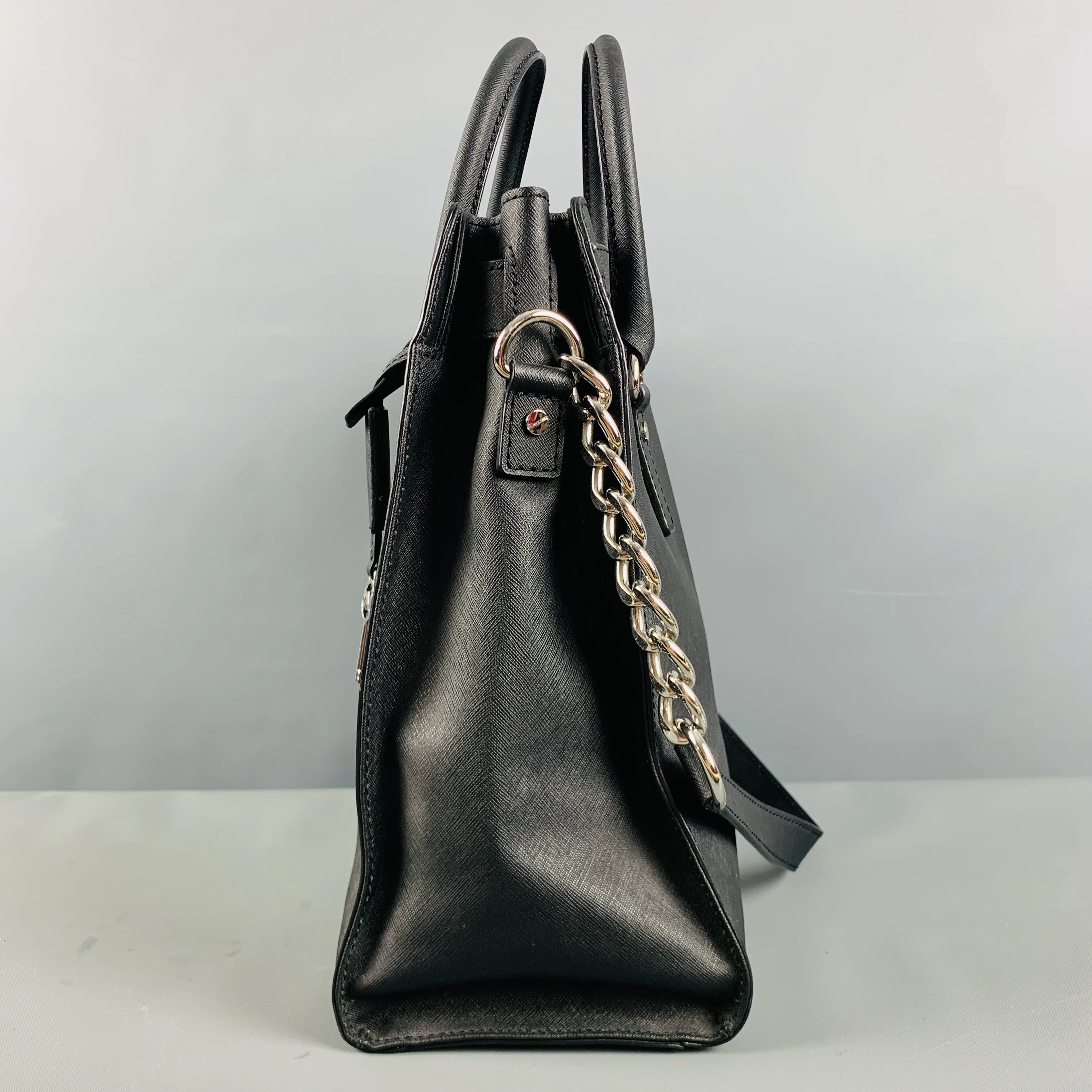 MICHAEL by MICHAEL KORS Black Studded Coated Canvas Tote Handbag - Image 5