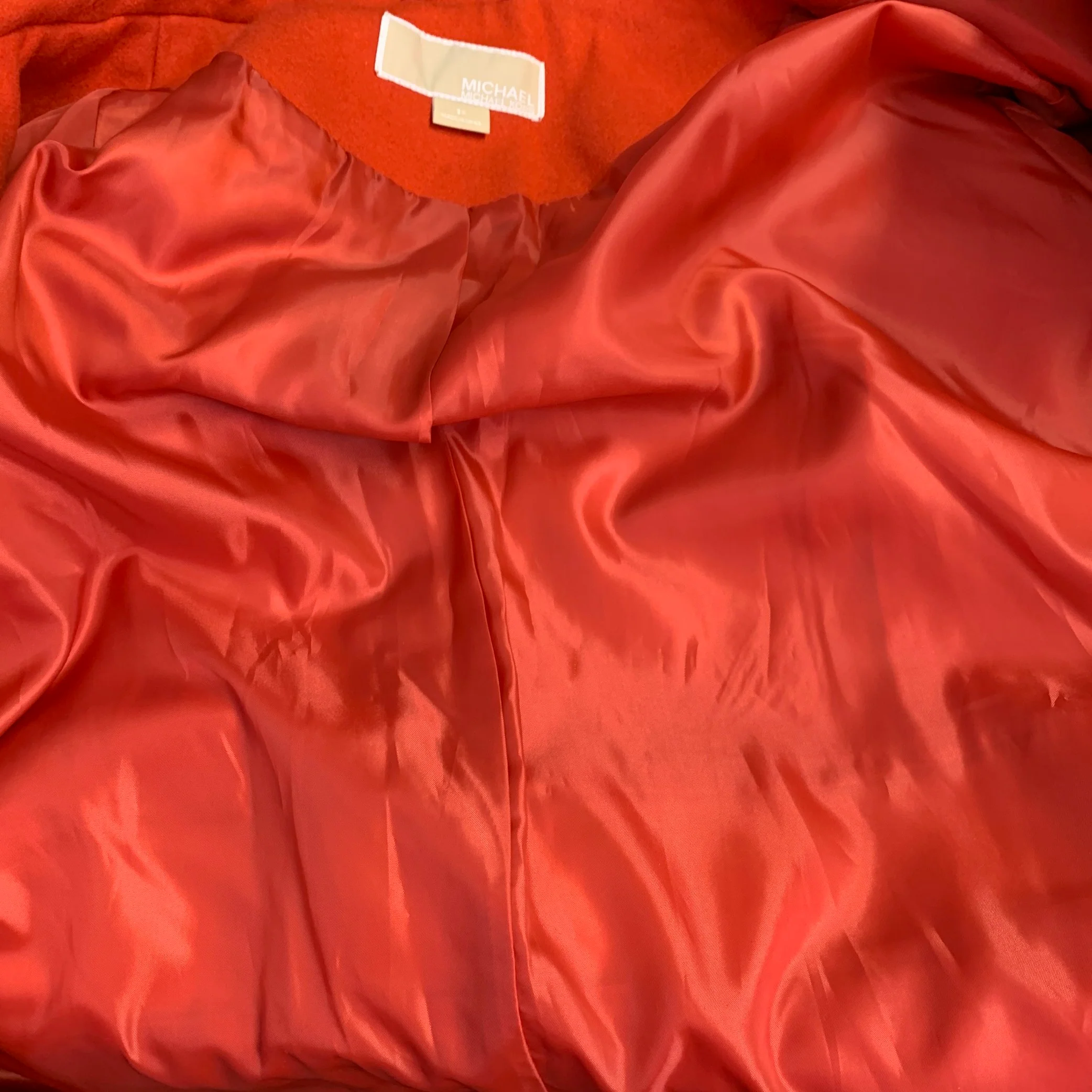 MICHAEL by MICHAEL KORS Size 2X Orange Wool Blend Double Breasted Coat - Image 5