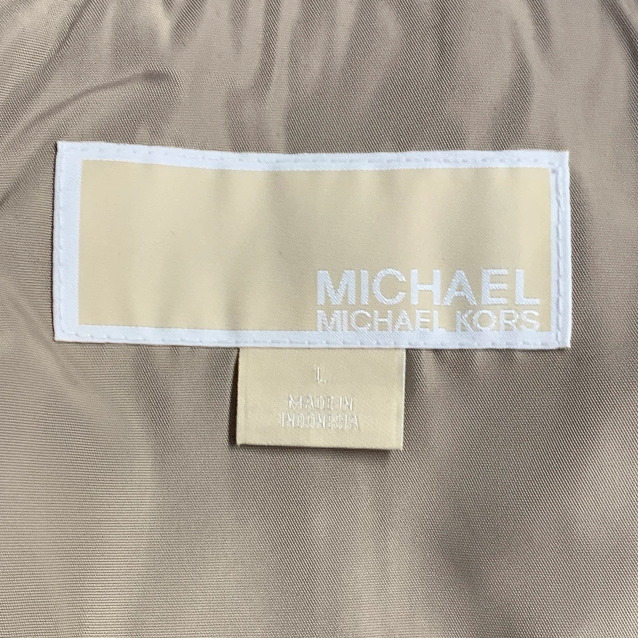 MICHAEL by MICHAEL KORS Size L Beige Polyester Hooded Jacket - Image 4