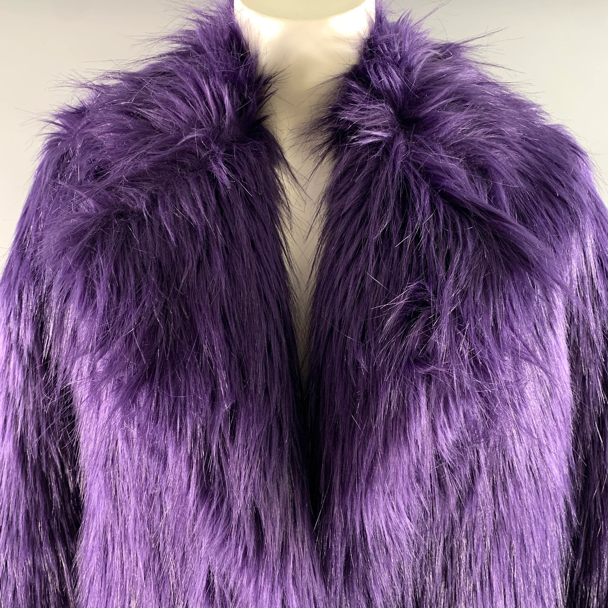 MICHAEL by MICHAEL KORS Size S Purple Faux Fur Modacrylic Blend Coat - Image 2