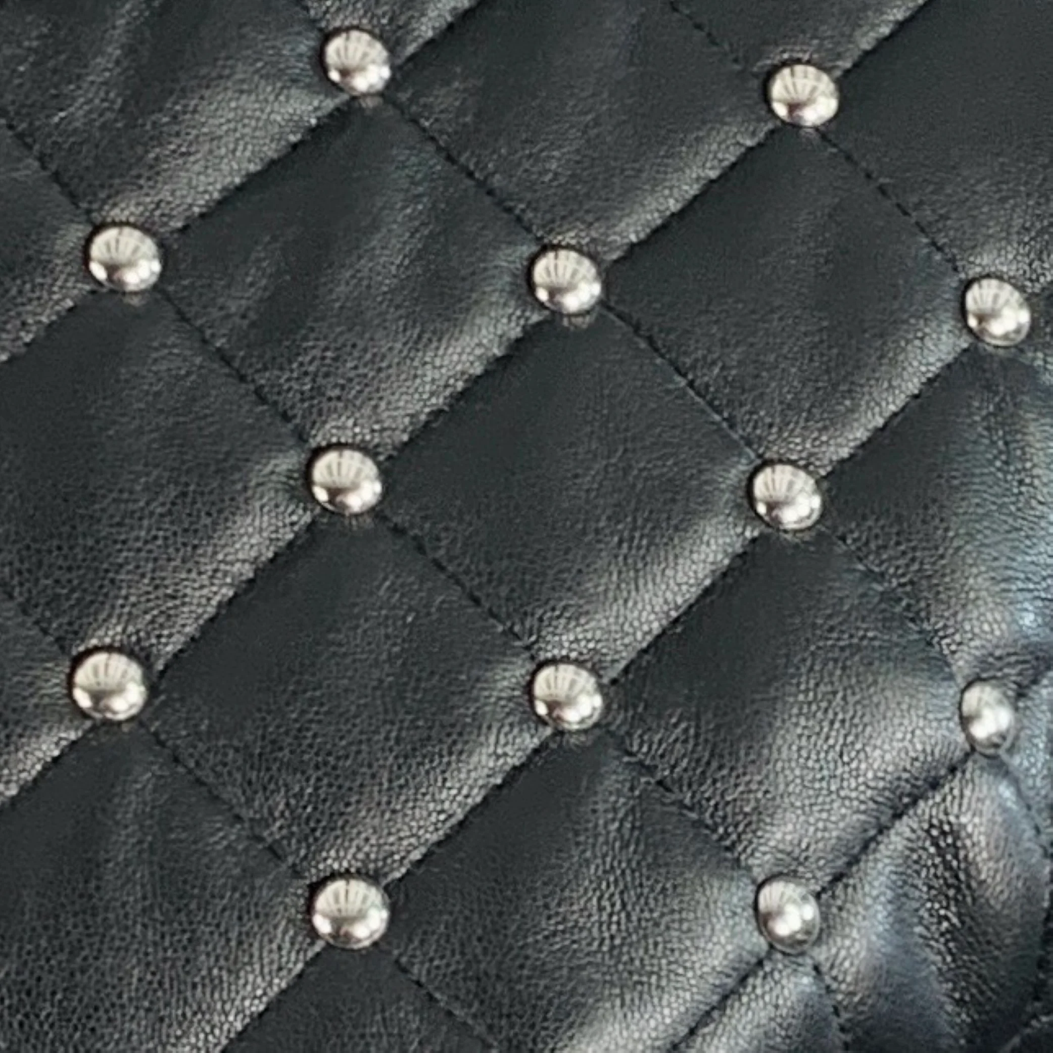 MICHAEL by MICHAEL KORS Size XS Black Quilted Leather Studded Cropped Bomber Jacket - Image 2