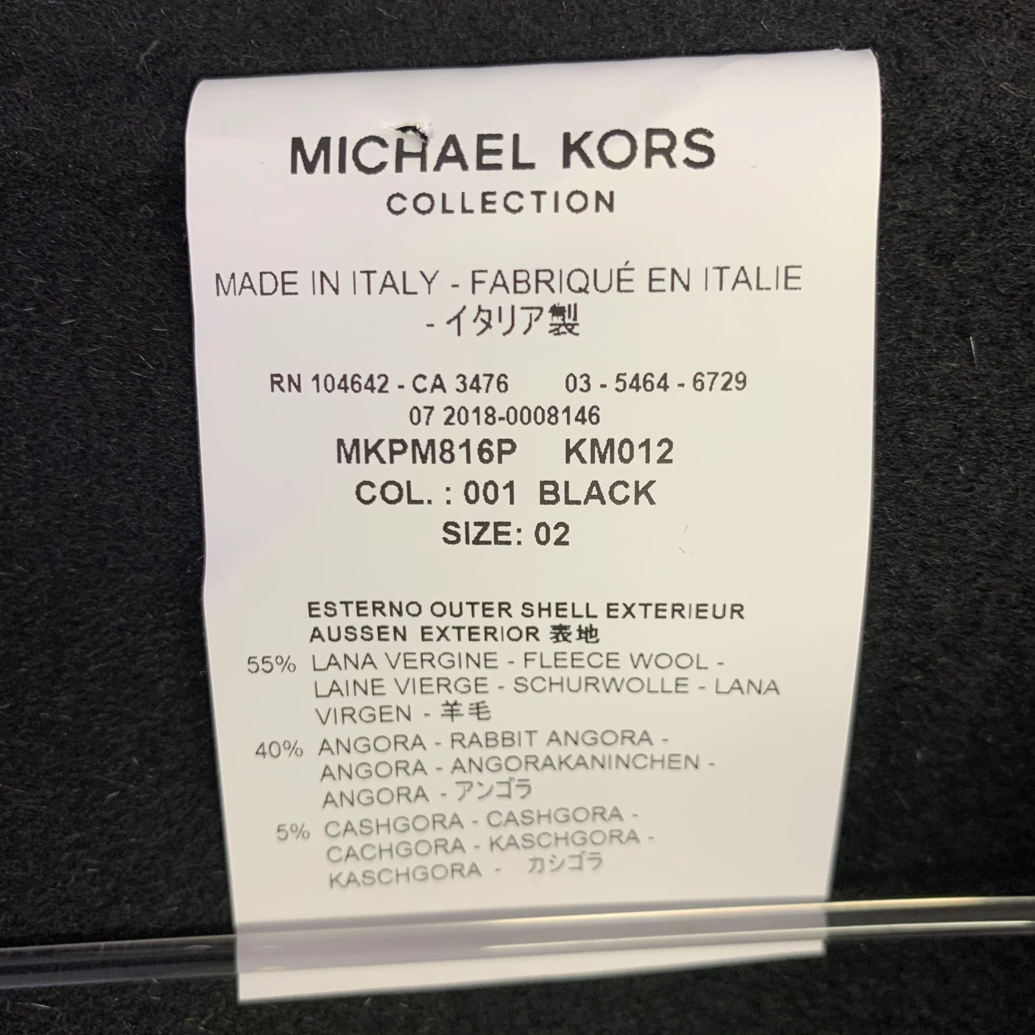 MICHAEL KORS COLLECTION Resort 2019 Size 2 Black Wool Angora Studded Open Front Cropped Jacket - Image 7