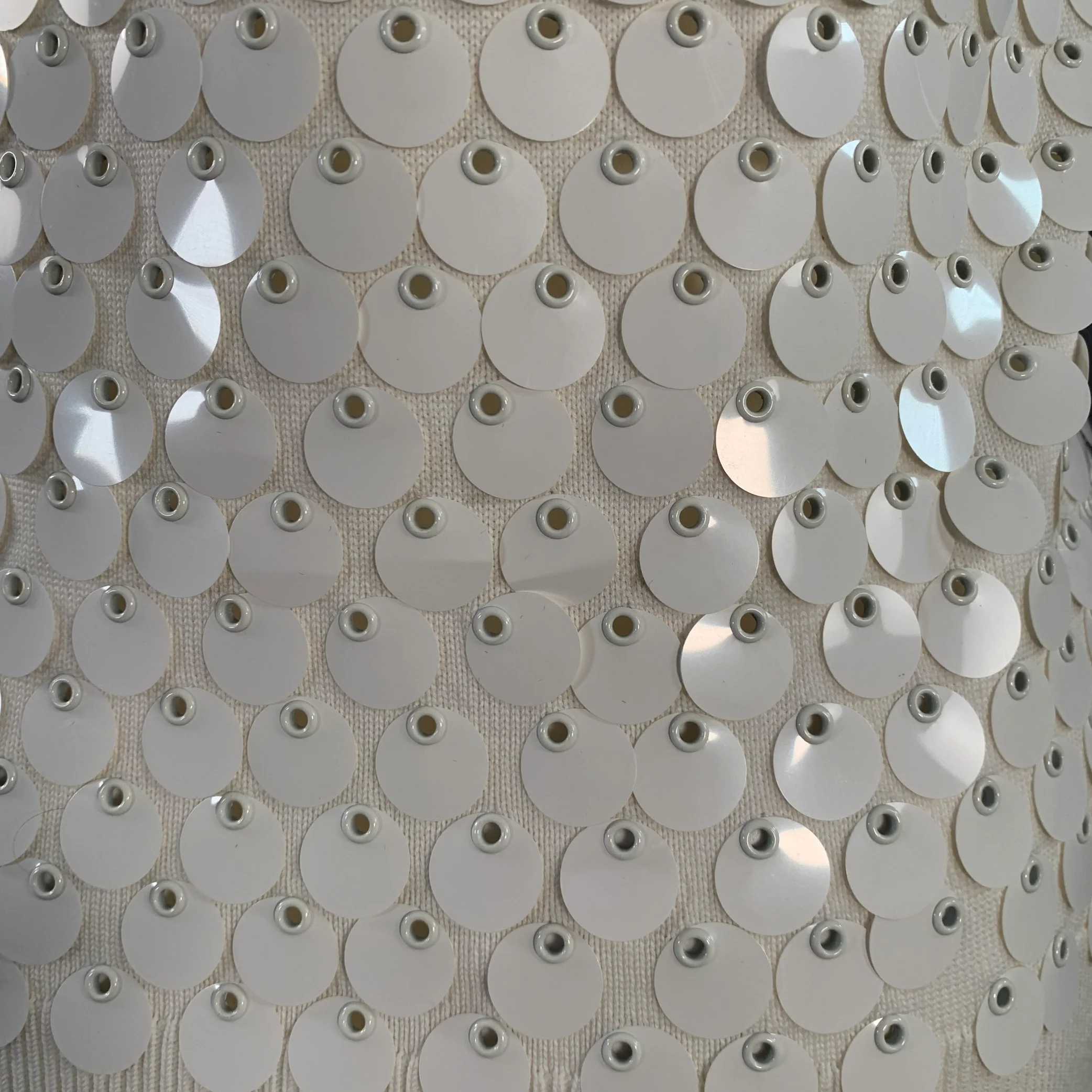 MICHAEL KORS COLLECTION Size XS White Cotton Payette Sequined Sleeveless Dress Top - Image 5