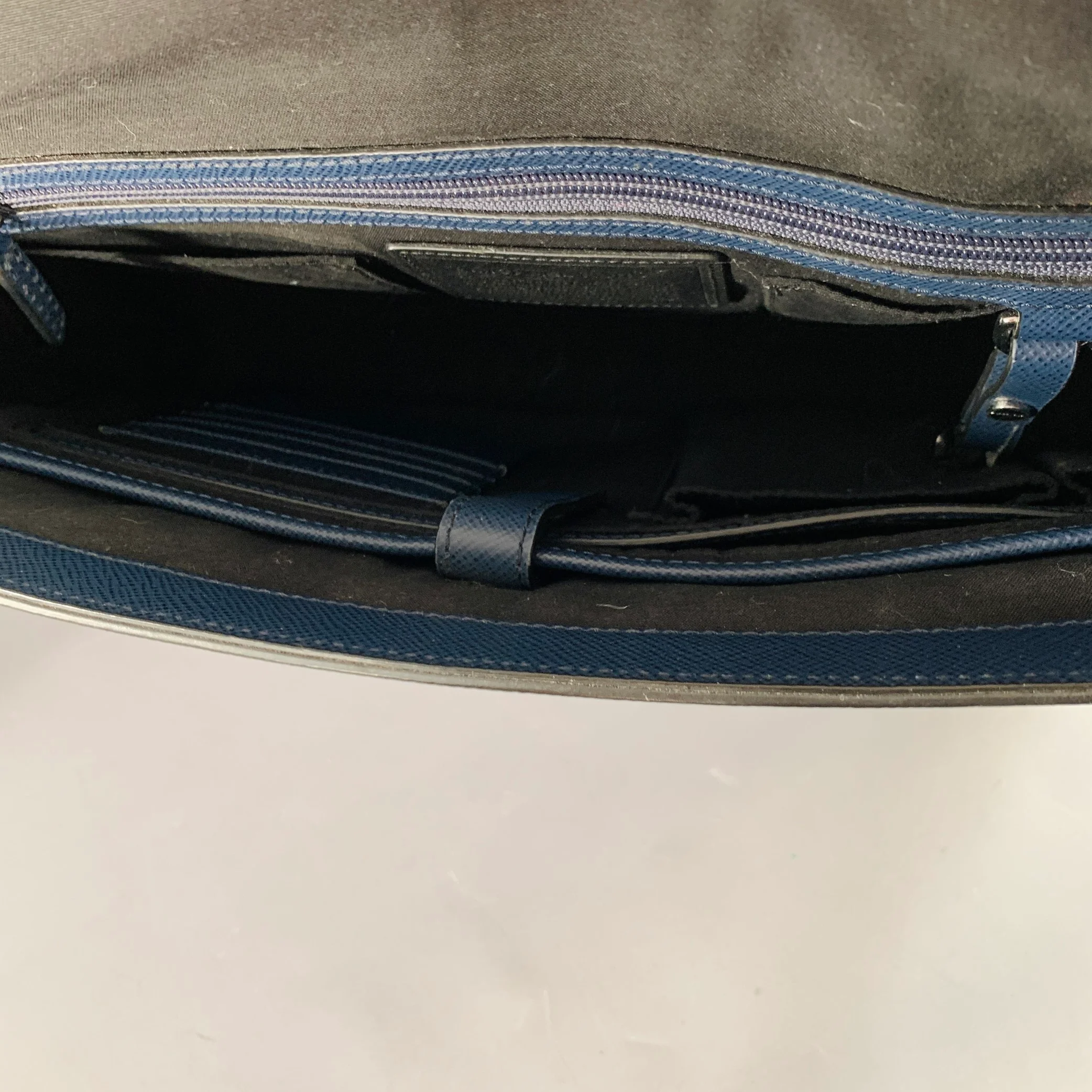 MICHAEL KORS Navy Saffiano Leather Messenger Bag - Image 10