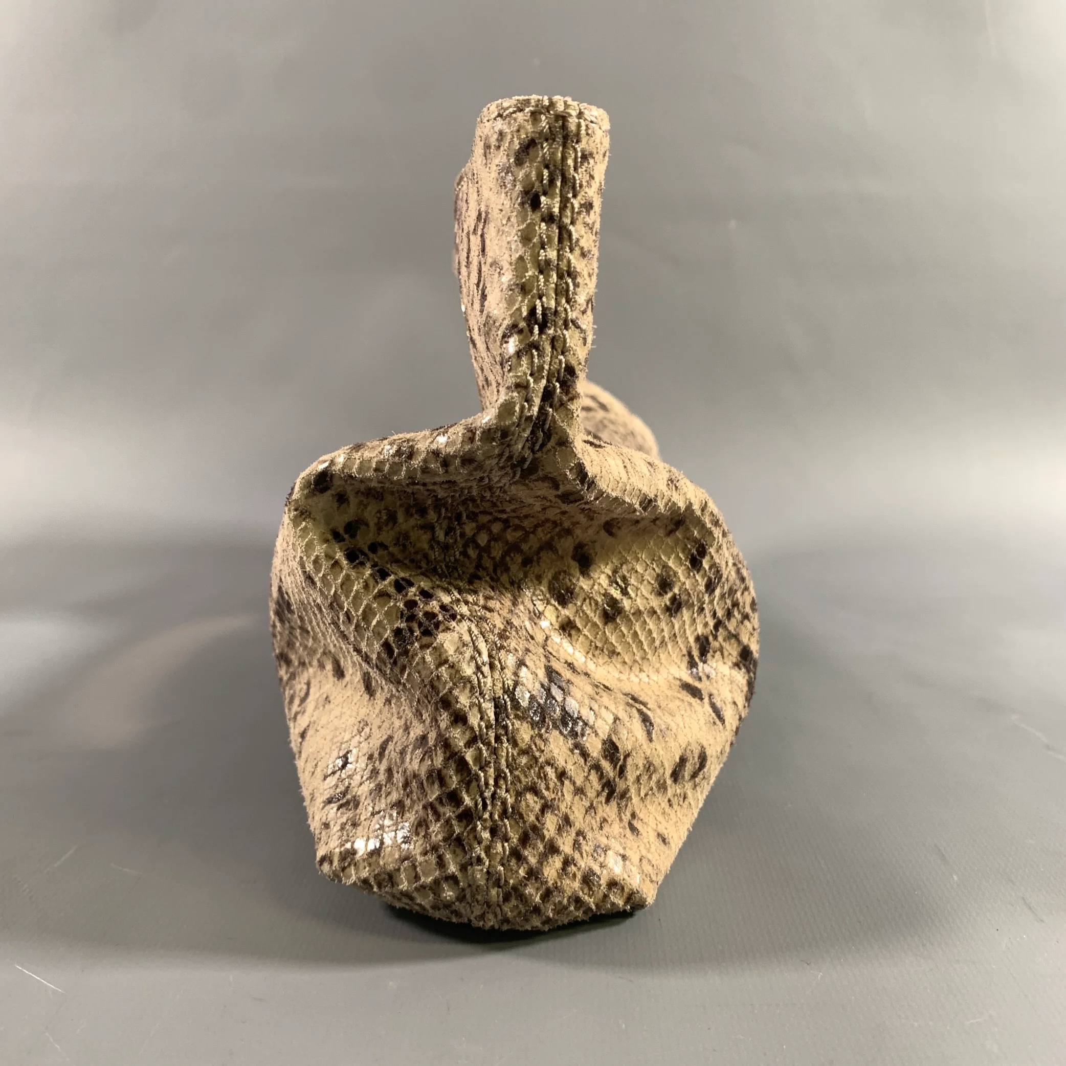 MICHAEL KORS Tan Brown Snakeskin Clutch Bags - Image 5