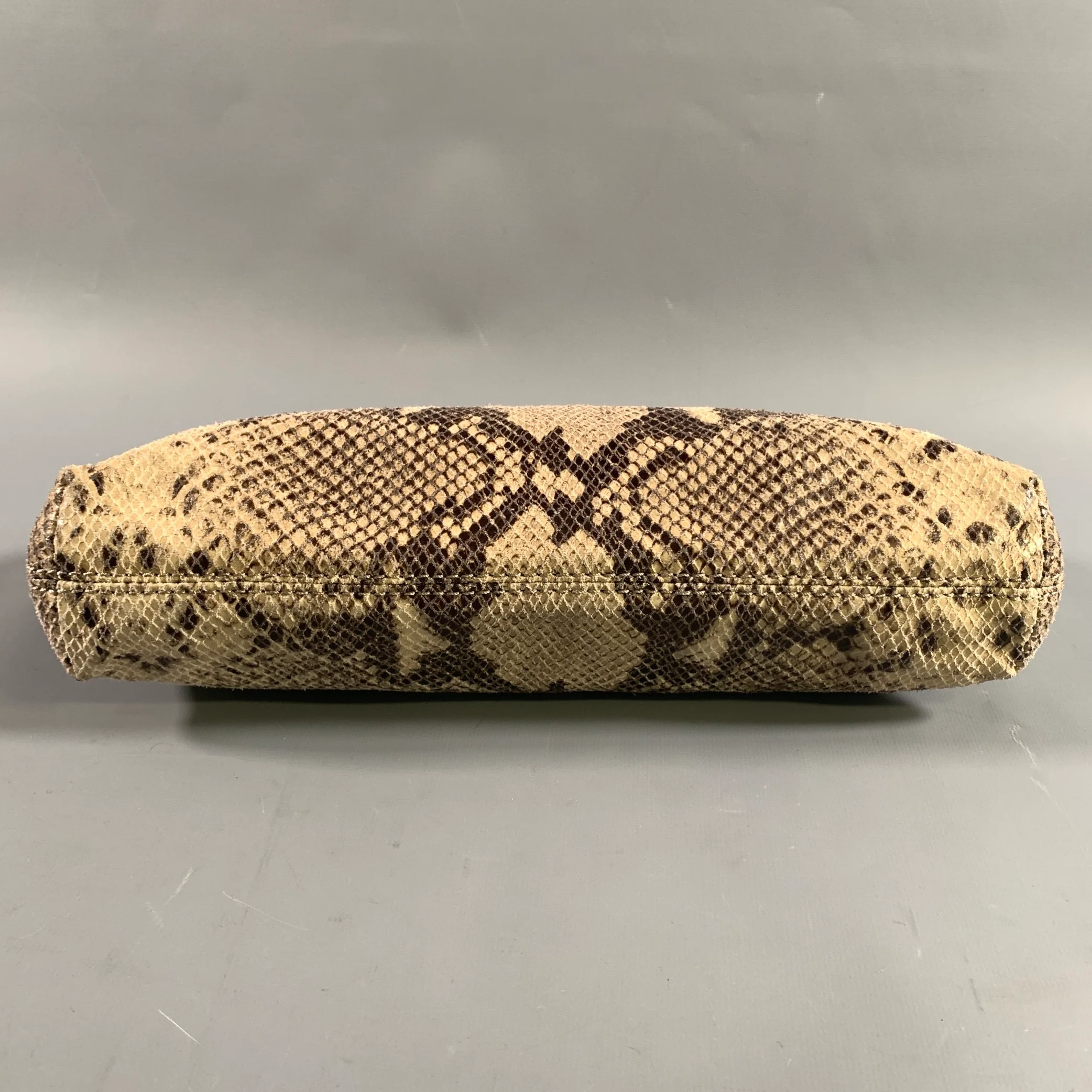 MICHAEL KORS Tan Brown Snakeskin Clutch Bags - Image 6