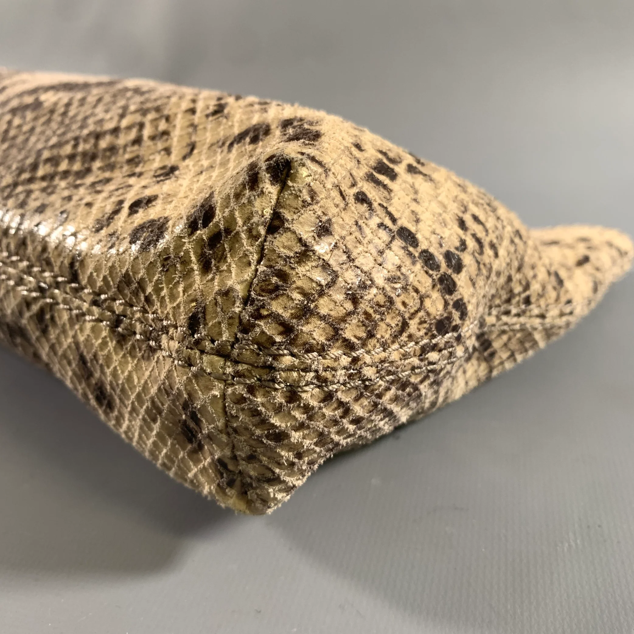 MICHAEL KORS Tan Brown Snakeskin Clutch Bags - Image 7