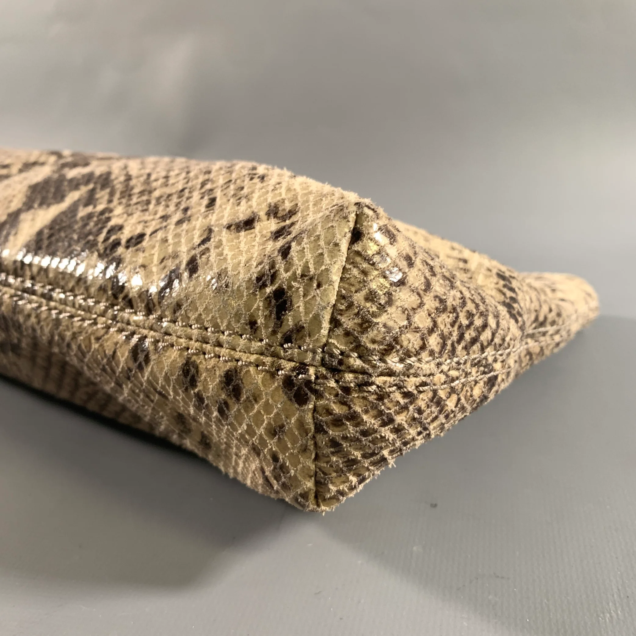 MICHAEL KORS Tan Brown Snakeskin Clutch Bags - Image 8