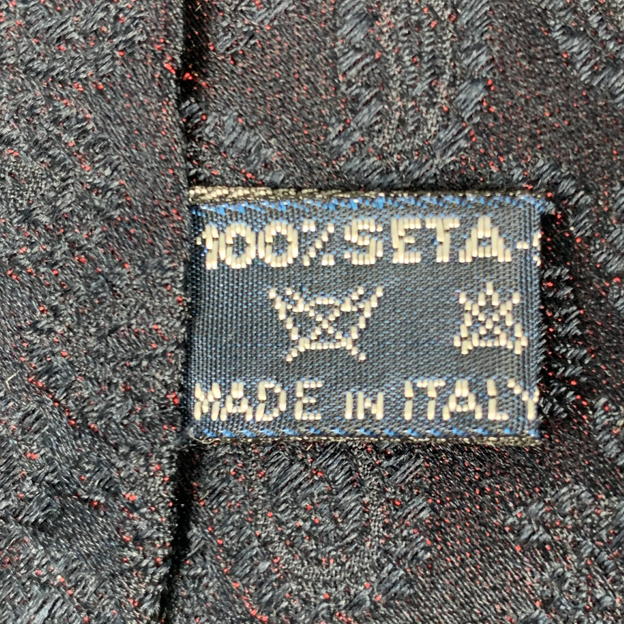MILA SCHON Black Red Paisley Silk Tie - Image 5