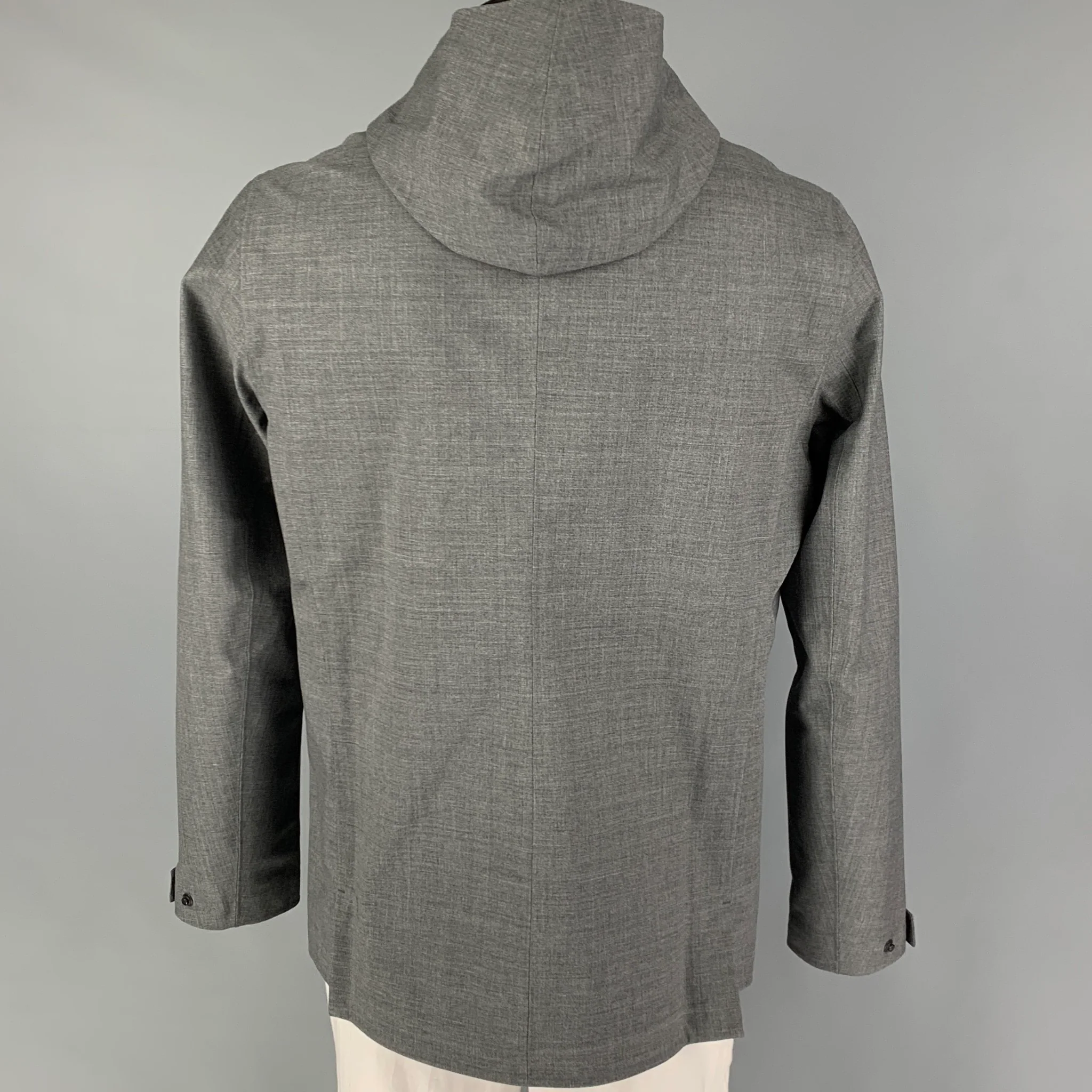 MISSION WORKSHOP Size L Gray Wool Blend Hooded Jacket - Image 3