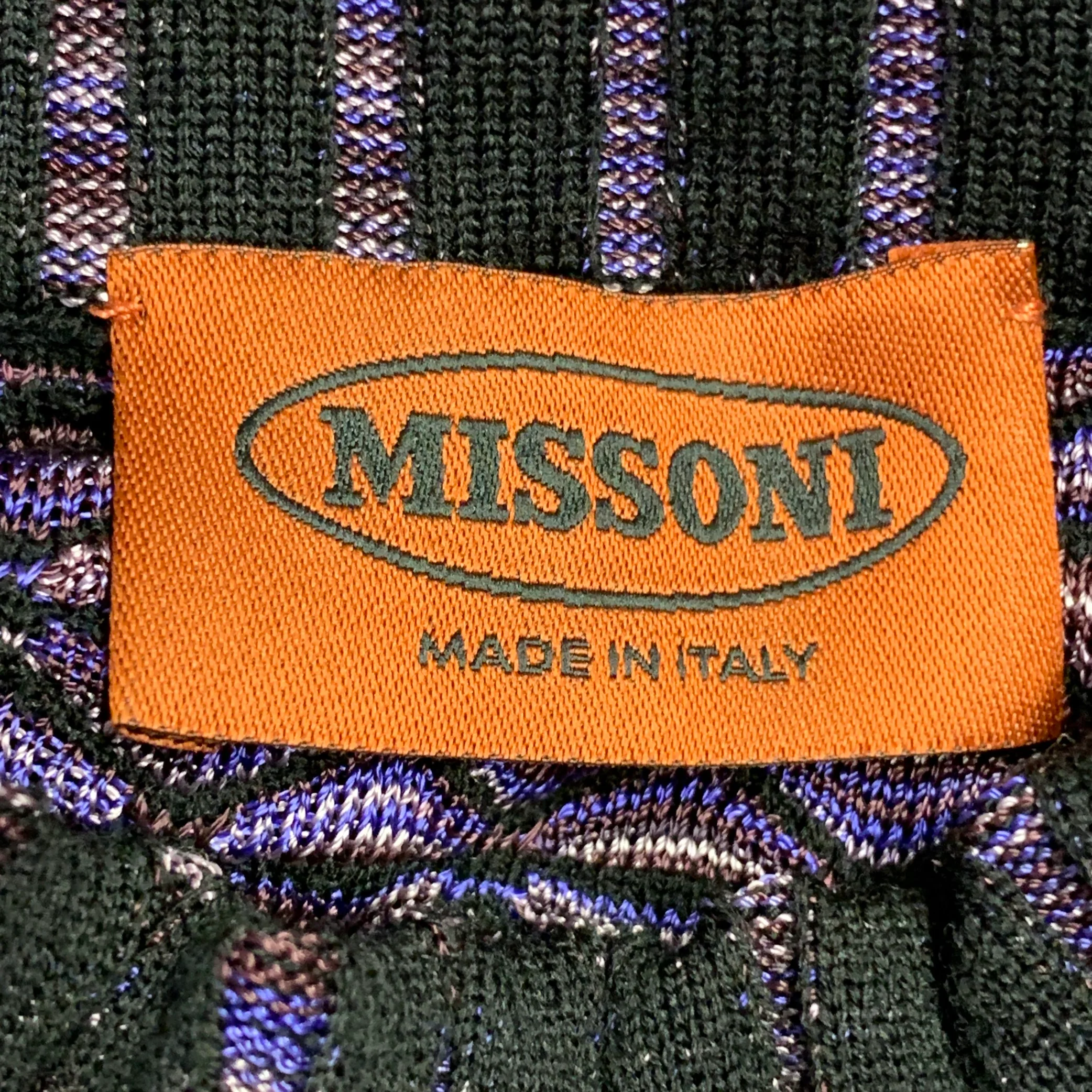 MISSONI Size 2 Purple Wool Blend Geometric High Neck Midi Dress - Image 5