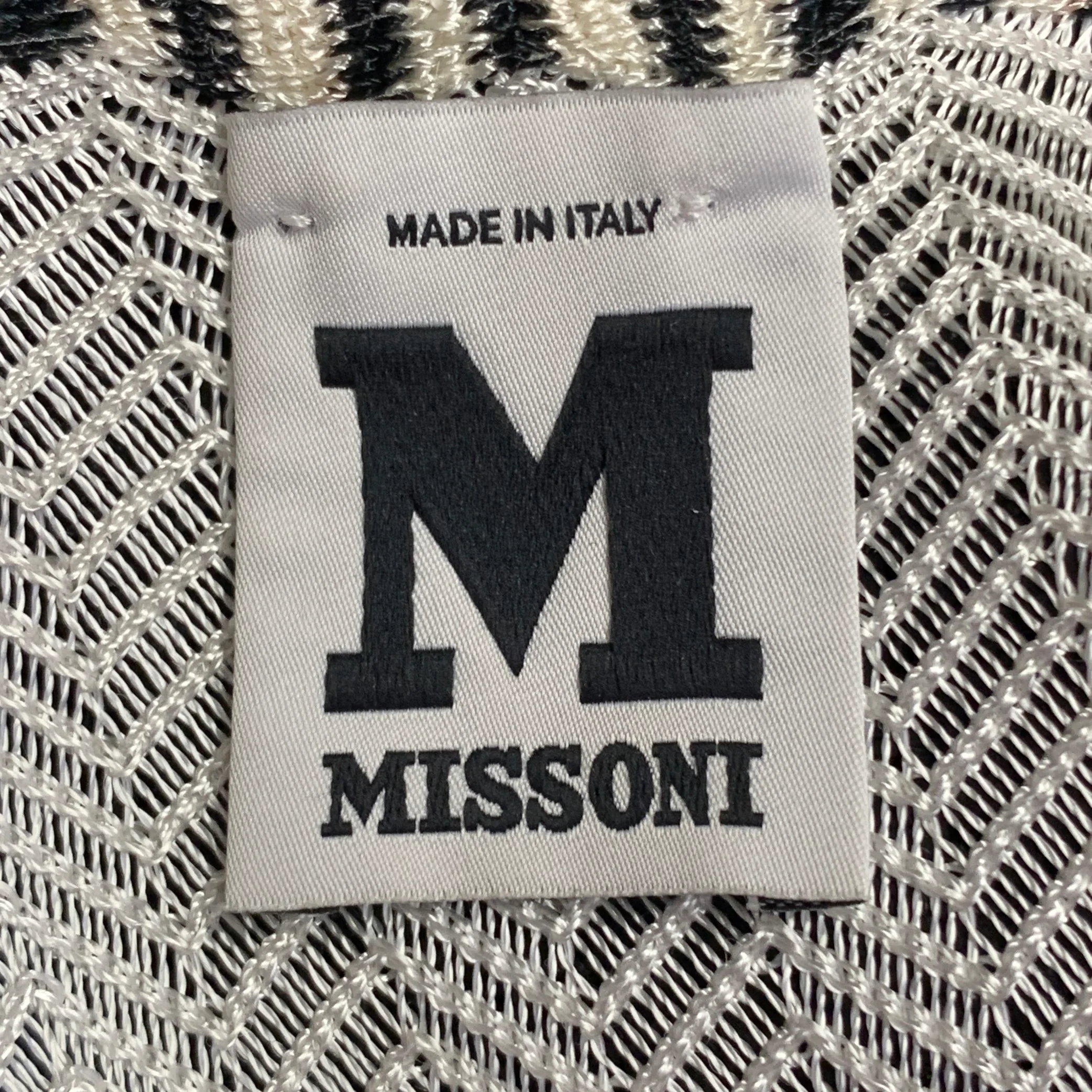 MISSONI Size 2 White Black Viscose Cotton Chevron Knit Two Tone Tank Casual Top - Image 5