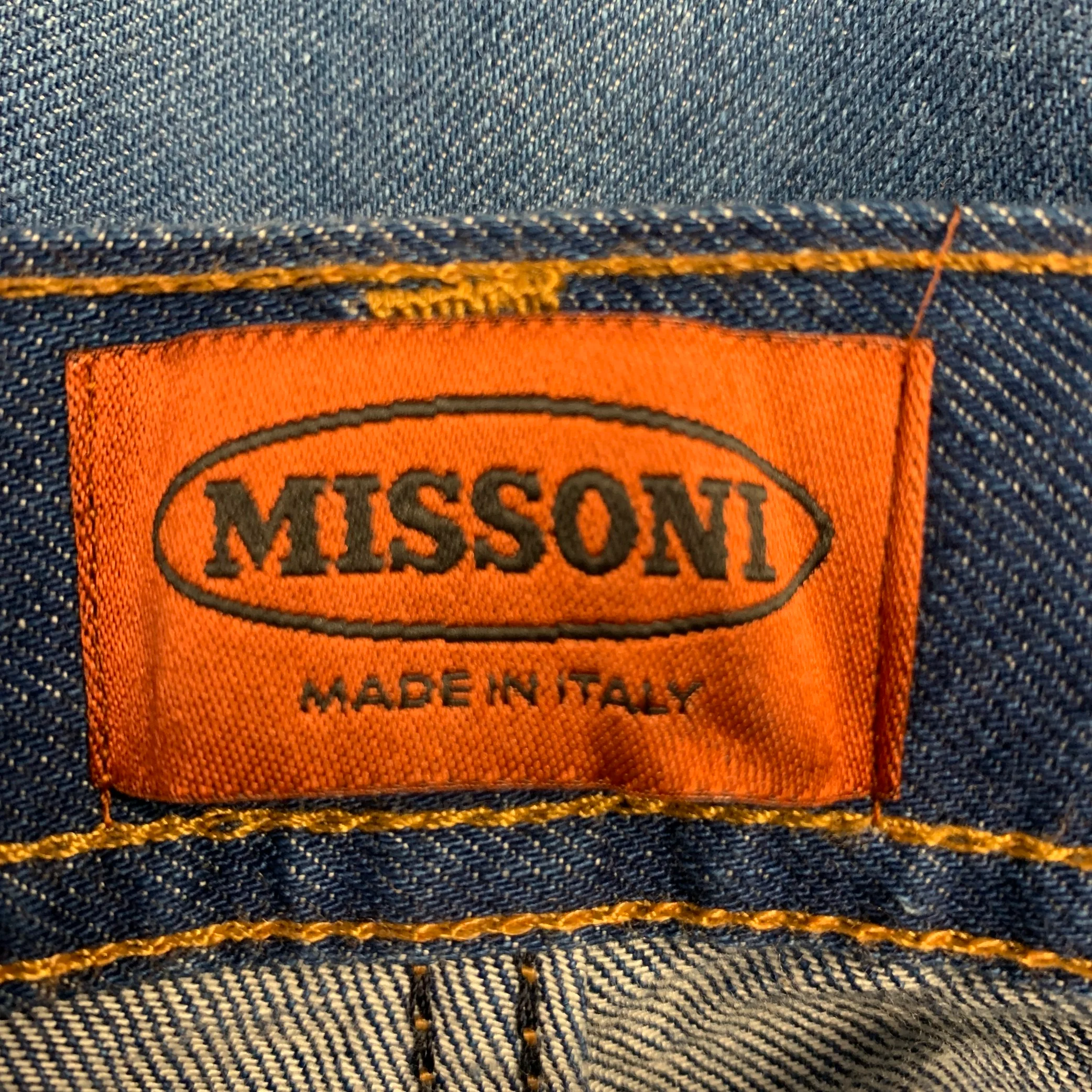 MISSONI Size 39 Blue Contrast Stitch Cotton Straight Five Pockets Jeans - Image 5