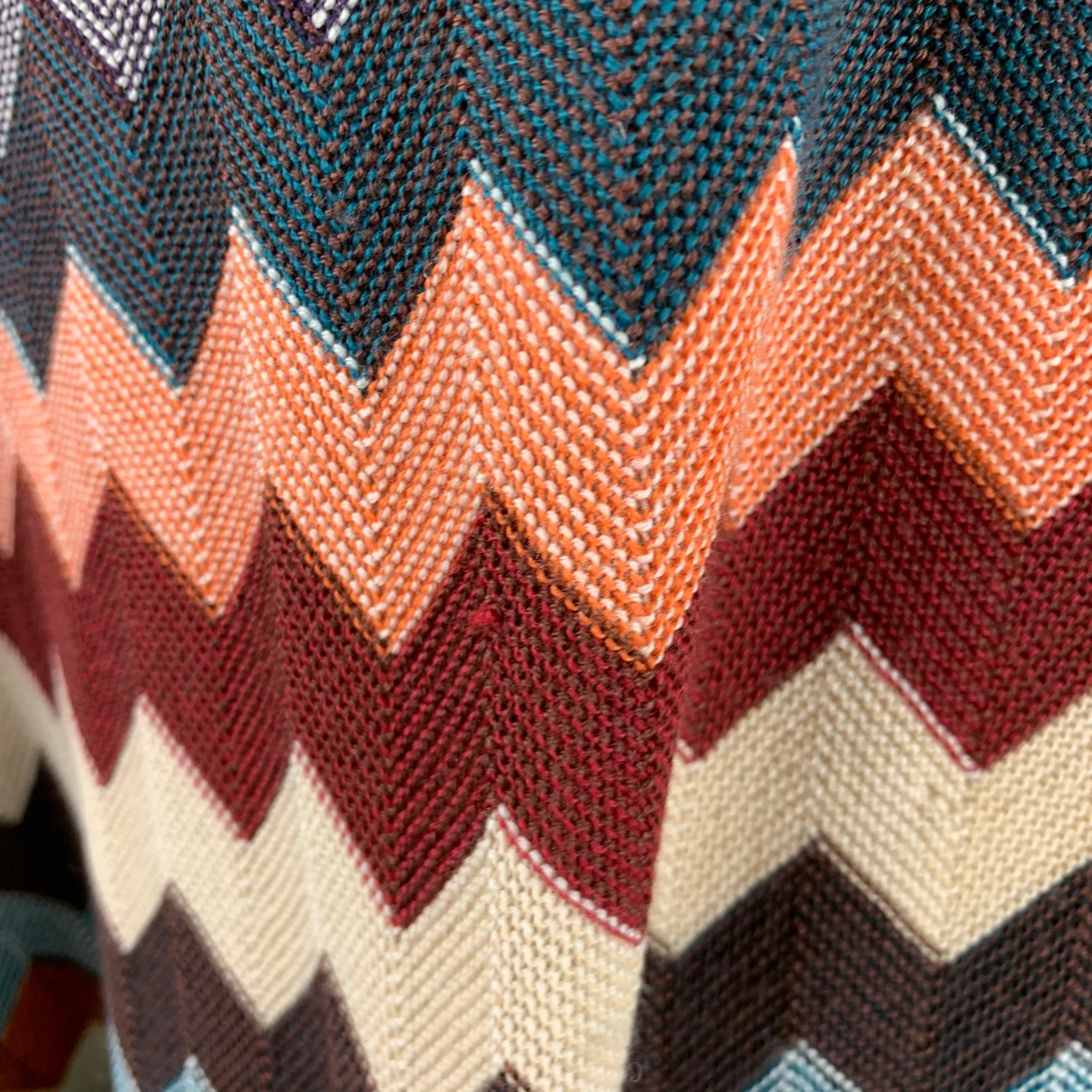 MISSONI SPORT Size 48 Multi-Color Zig Zag Wool Crew-Neck Sweater - Image 7