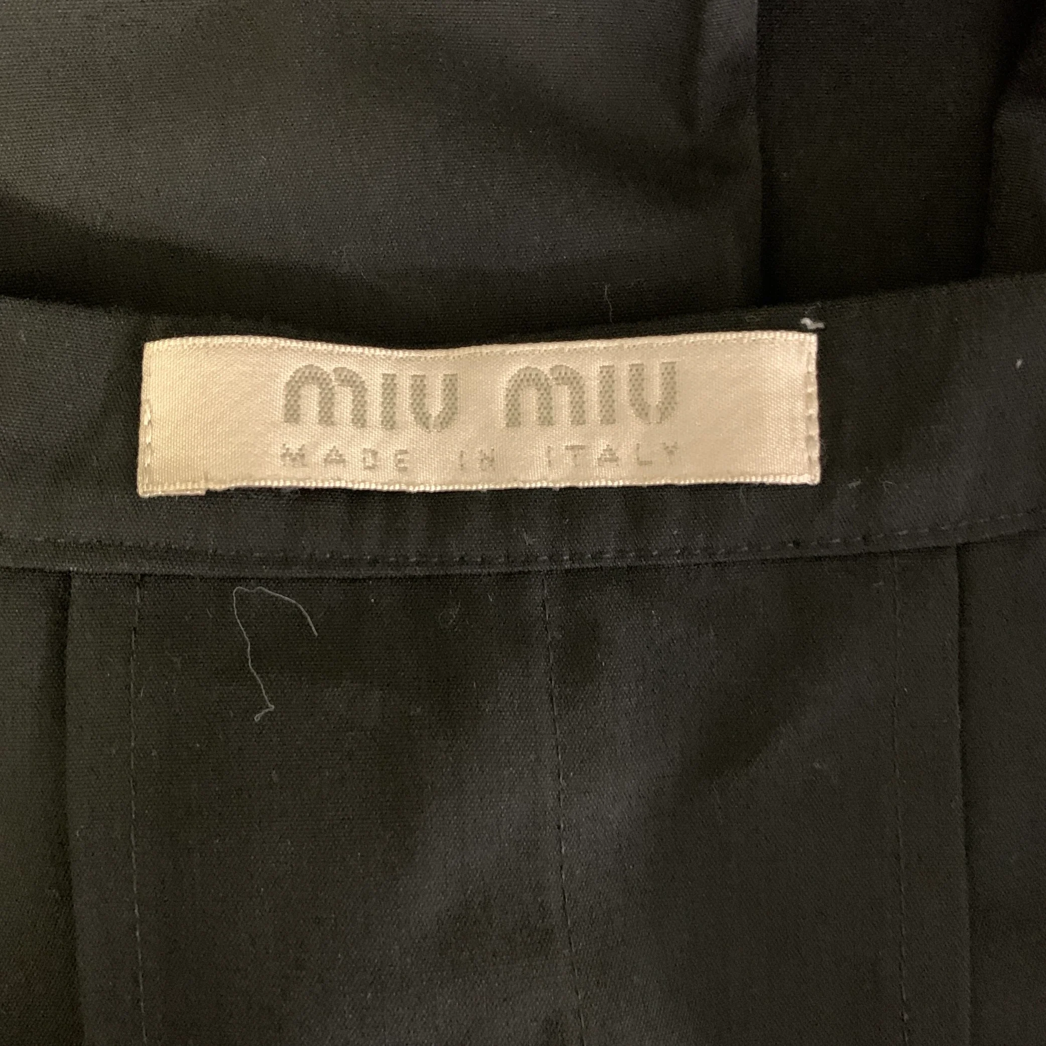 MIU MIU Size 2 Black Polyester Knee-Length Skirt - Image 3