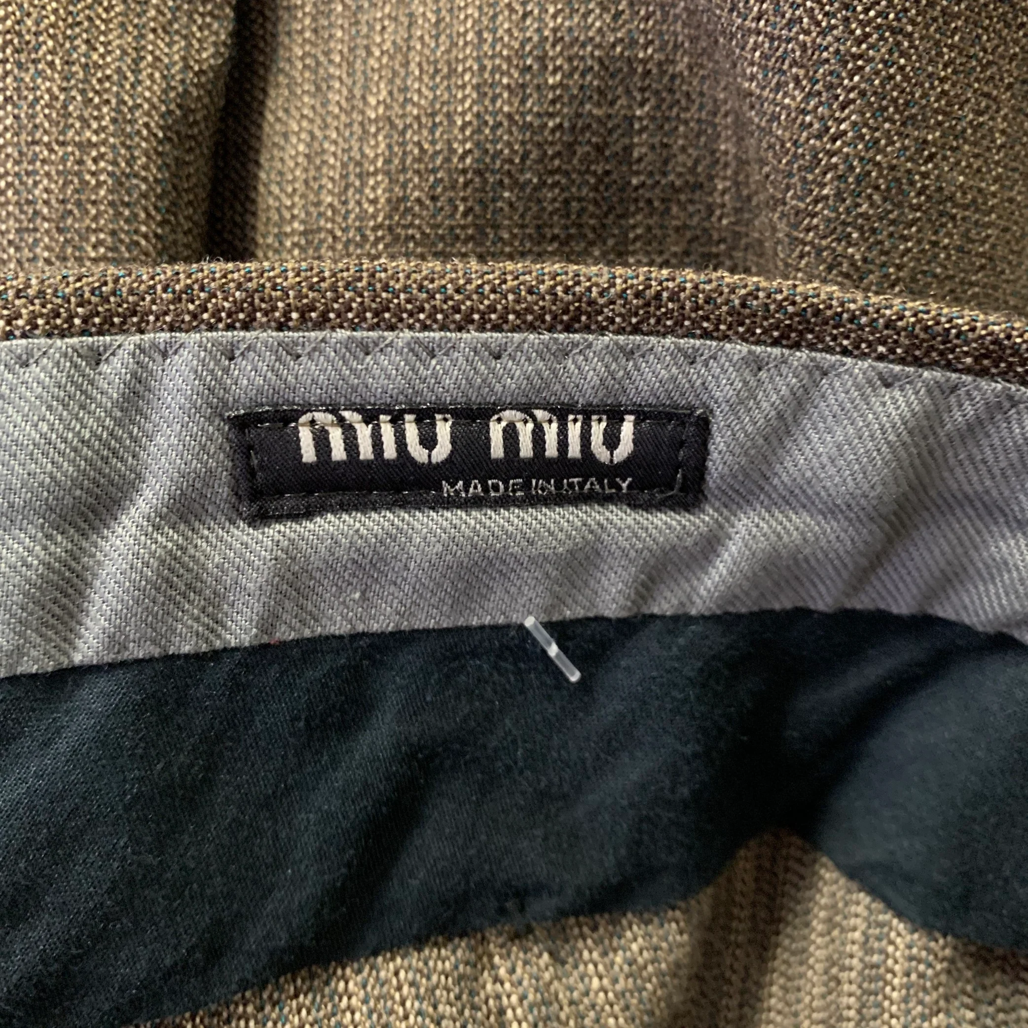 MIU MIU Size 33 Brown Tan Heather Wool Blend Dress Pants - Image 4