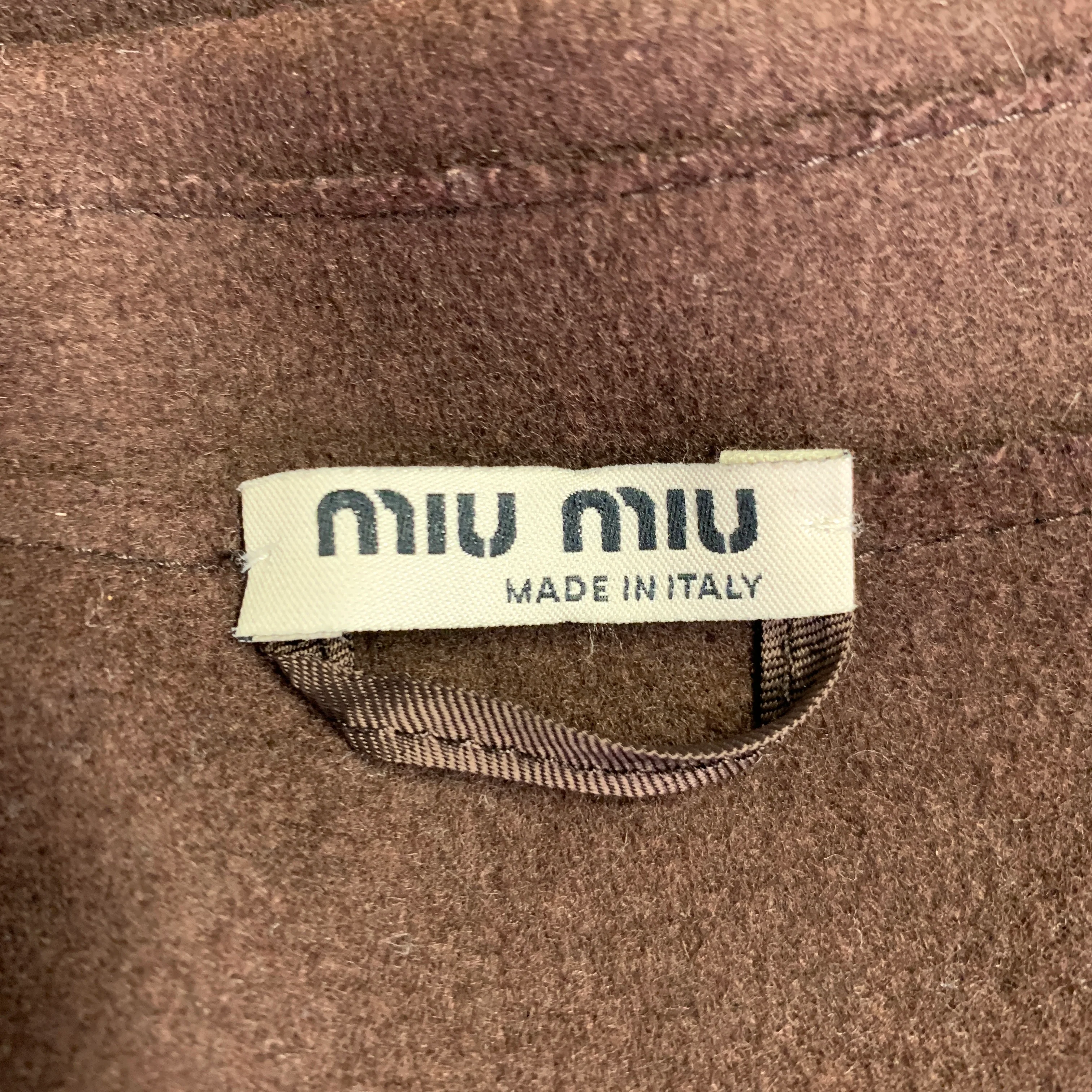 MIU MIU Size 8 Brown Wool Nylon Pleated Skirt Suit - Image 7