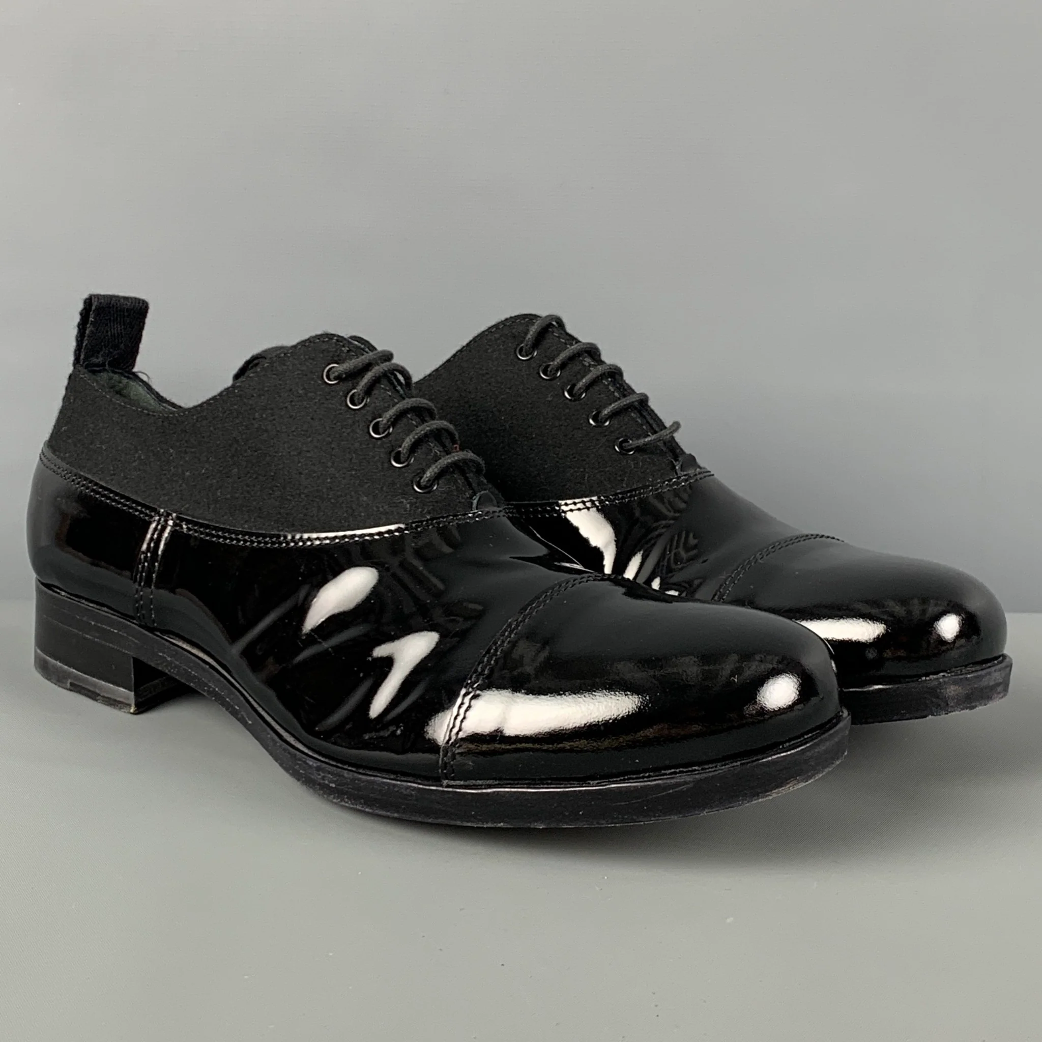 MIU MIU Size 9 Black Mixed Materials Leather Shoes - Image 2