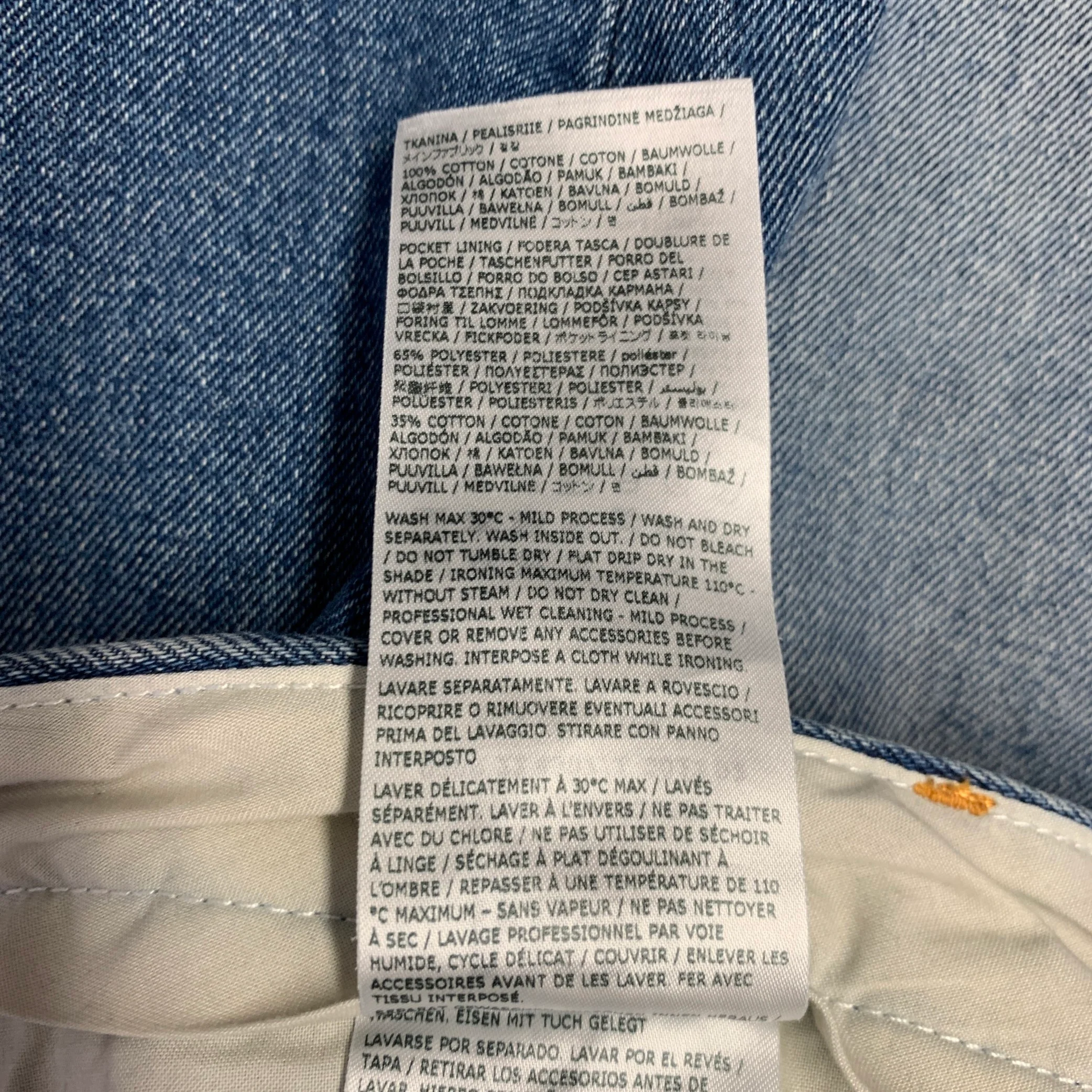MM6 MAISON MARGIELA Size 34 Blue Wash Denim Zip Fly Jeans - Image 6
