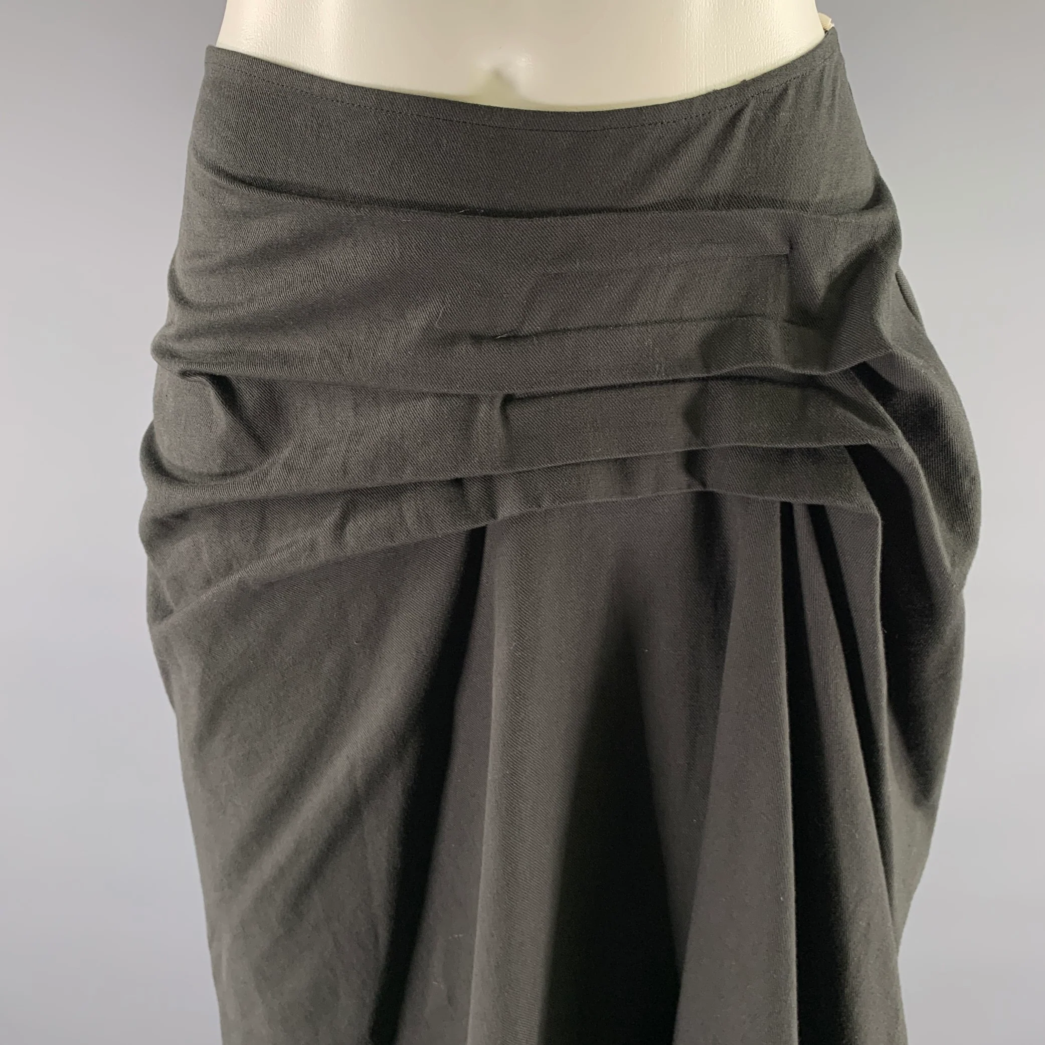 MOLLY GODDARD Size 8 Black White Cotton Ruffled Midi Ankle Skirt - Image 2