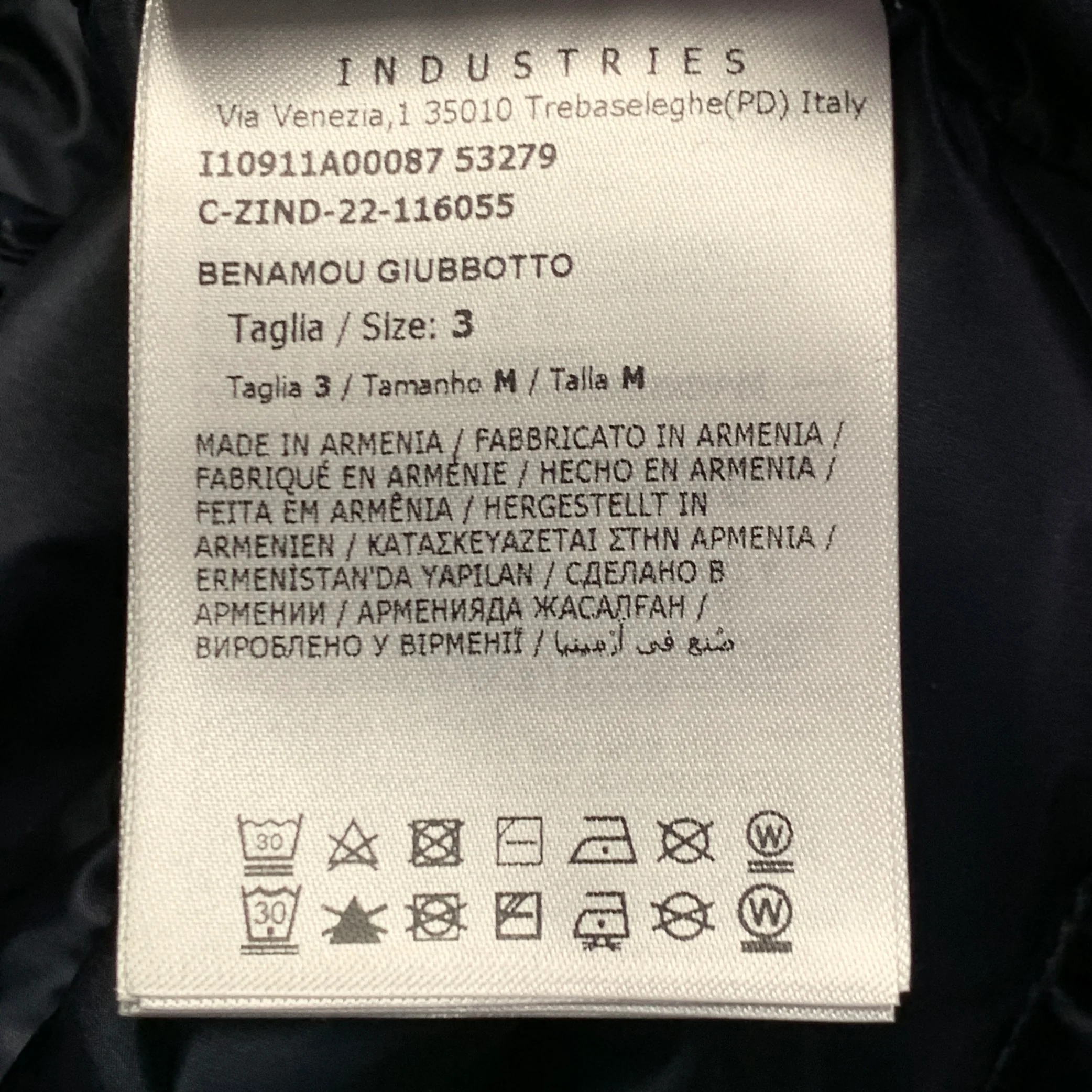 MONCLER 2022 Size L Benamou Navy Quilted Polyamide Zip Up Jacket - Image 8