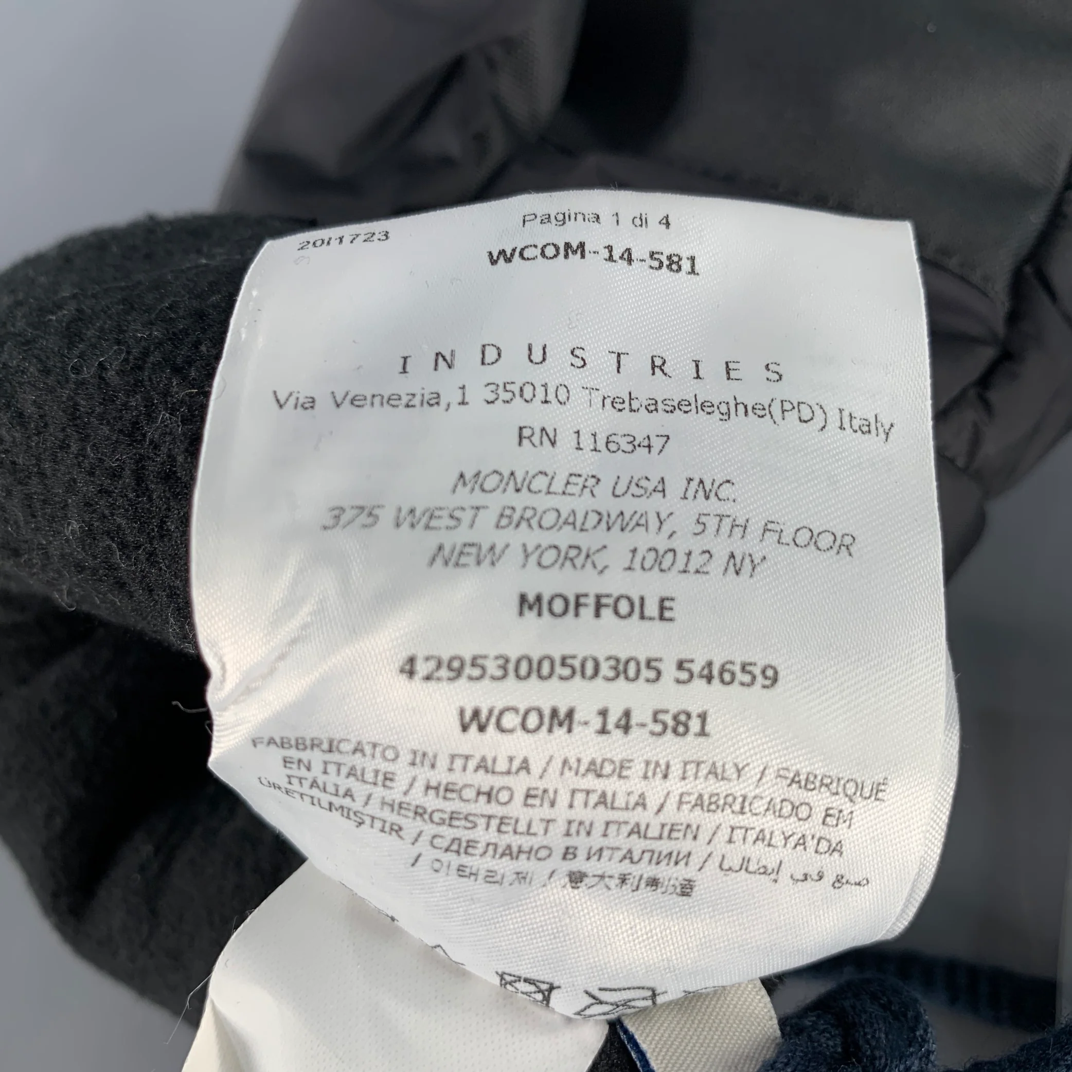 MONCLER Black Nylon Mitten Gloves - Image 5