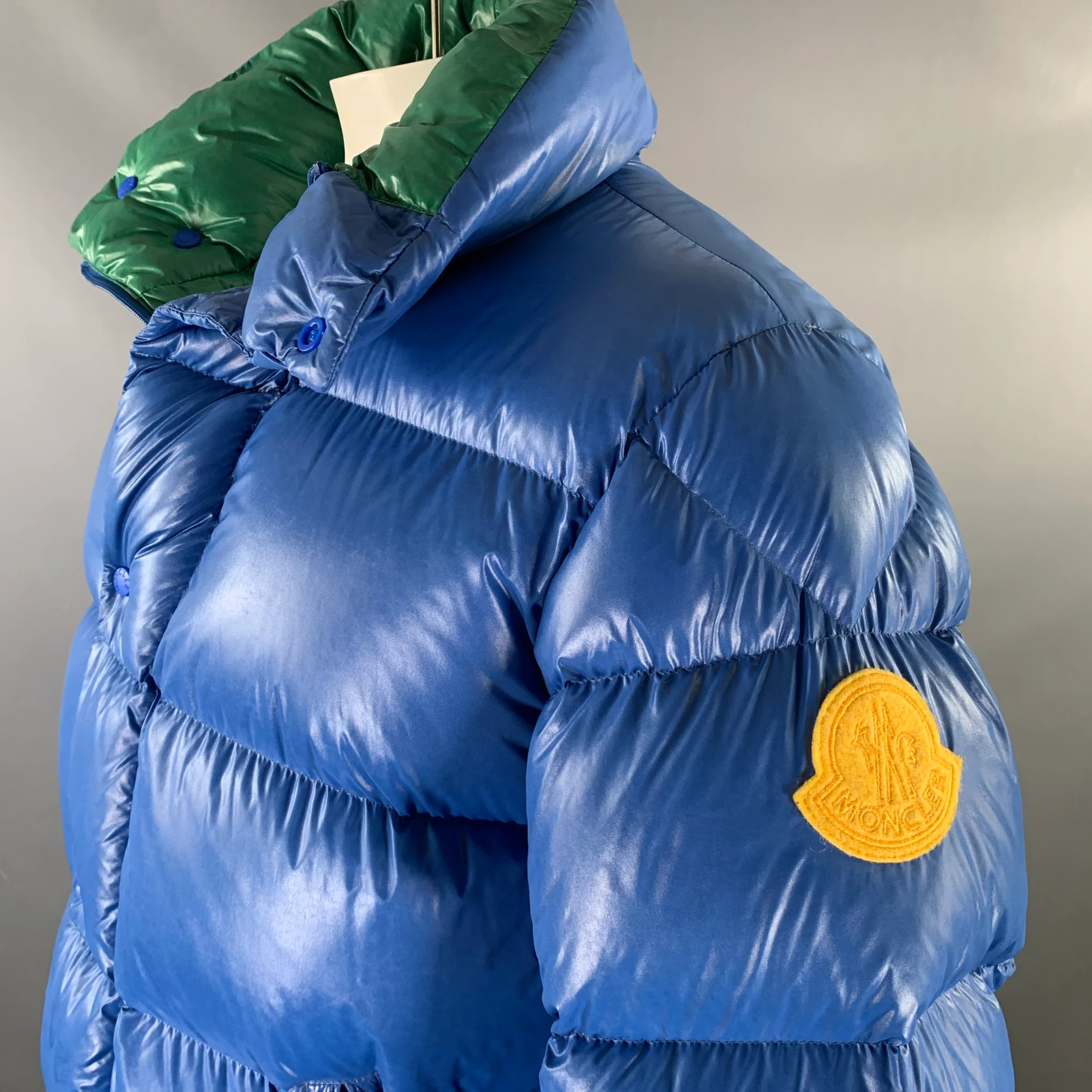 MONCLER GENIUS Size XXL Blue Green Quilted Polyamide Jacket - Image 2
