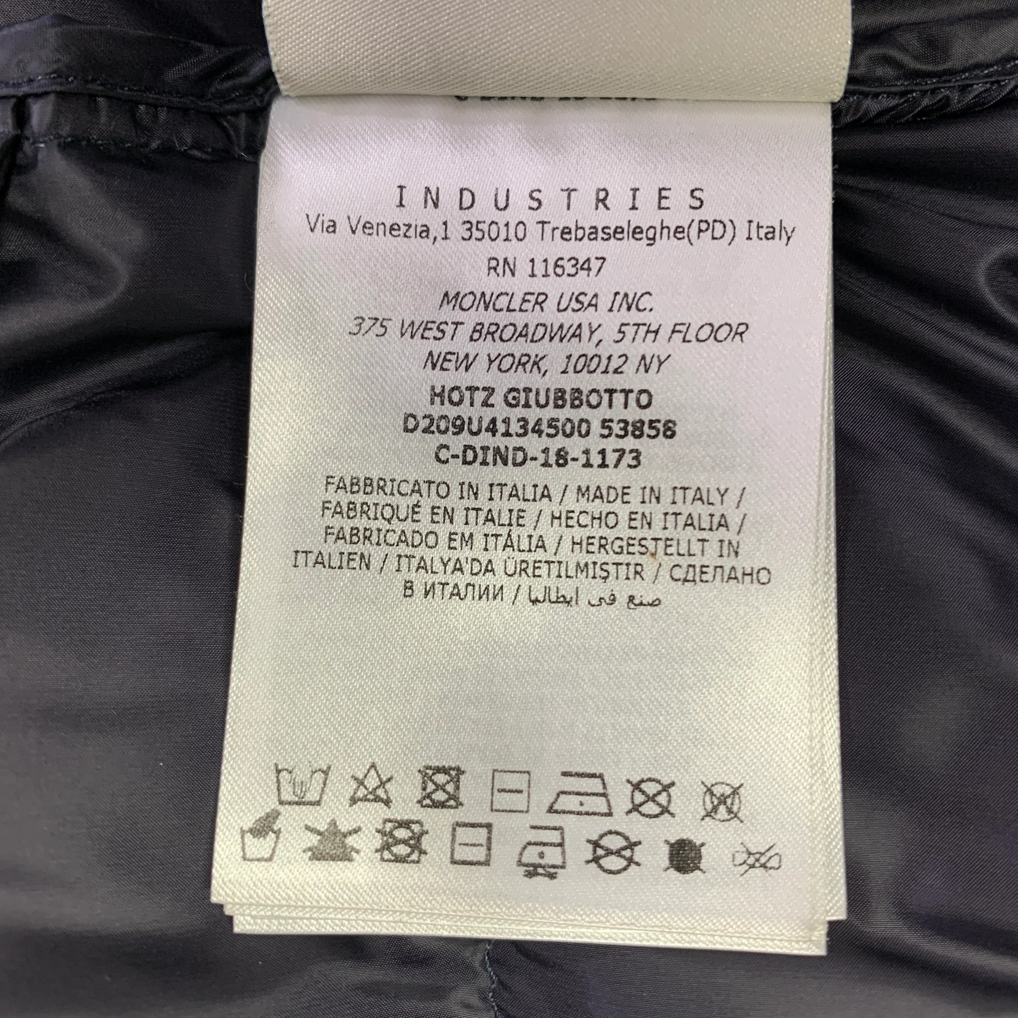 MONCLER GENIUS x FRAGMENT FW18 Size L Black White Nylon Quilted Jacket - Image 10