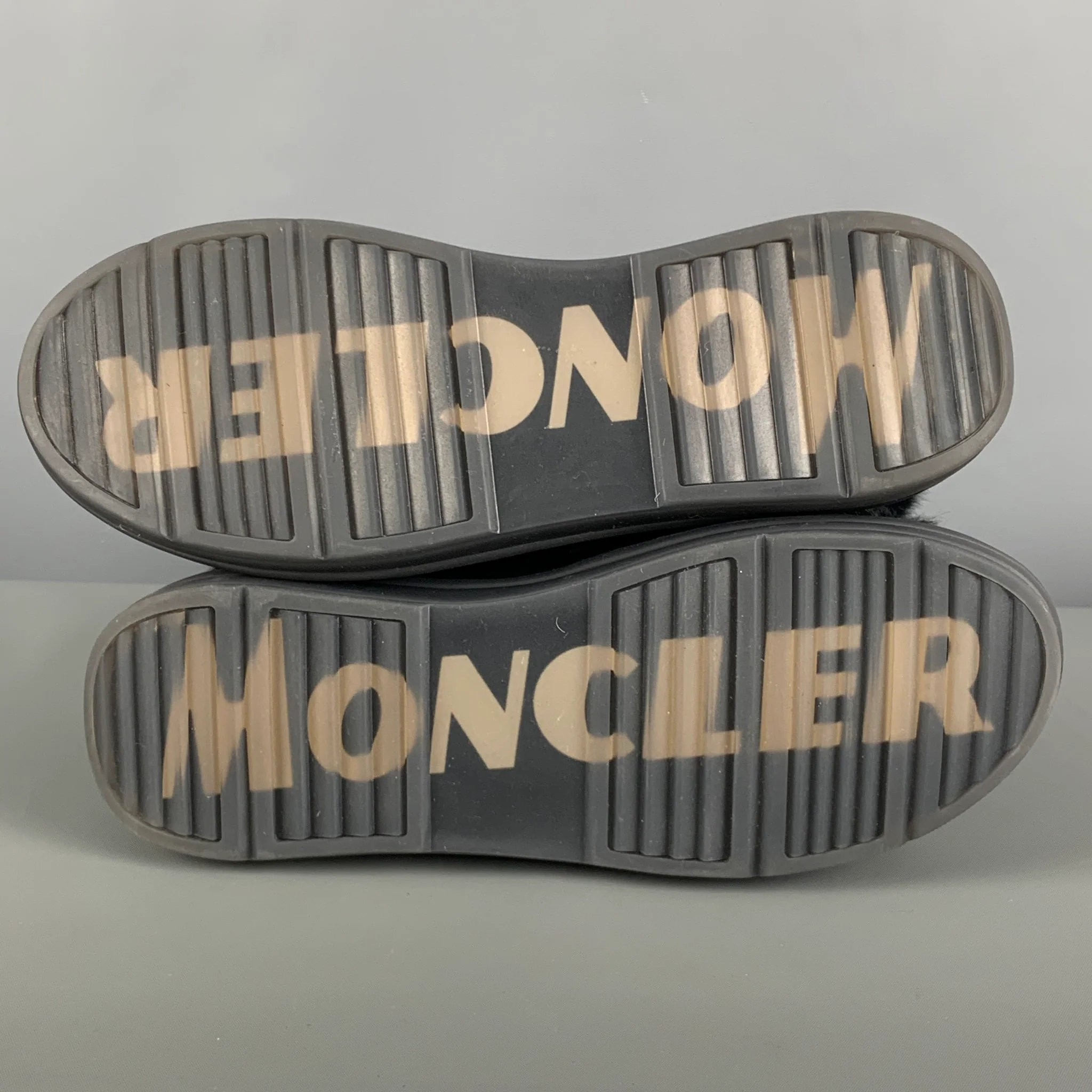 MONCLER Size 8 Black Leather Boots - Image 6