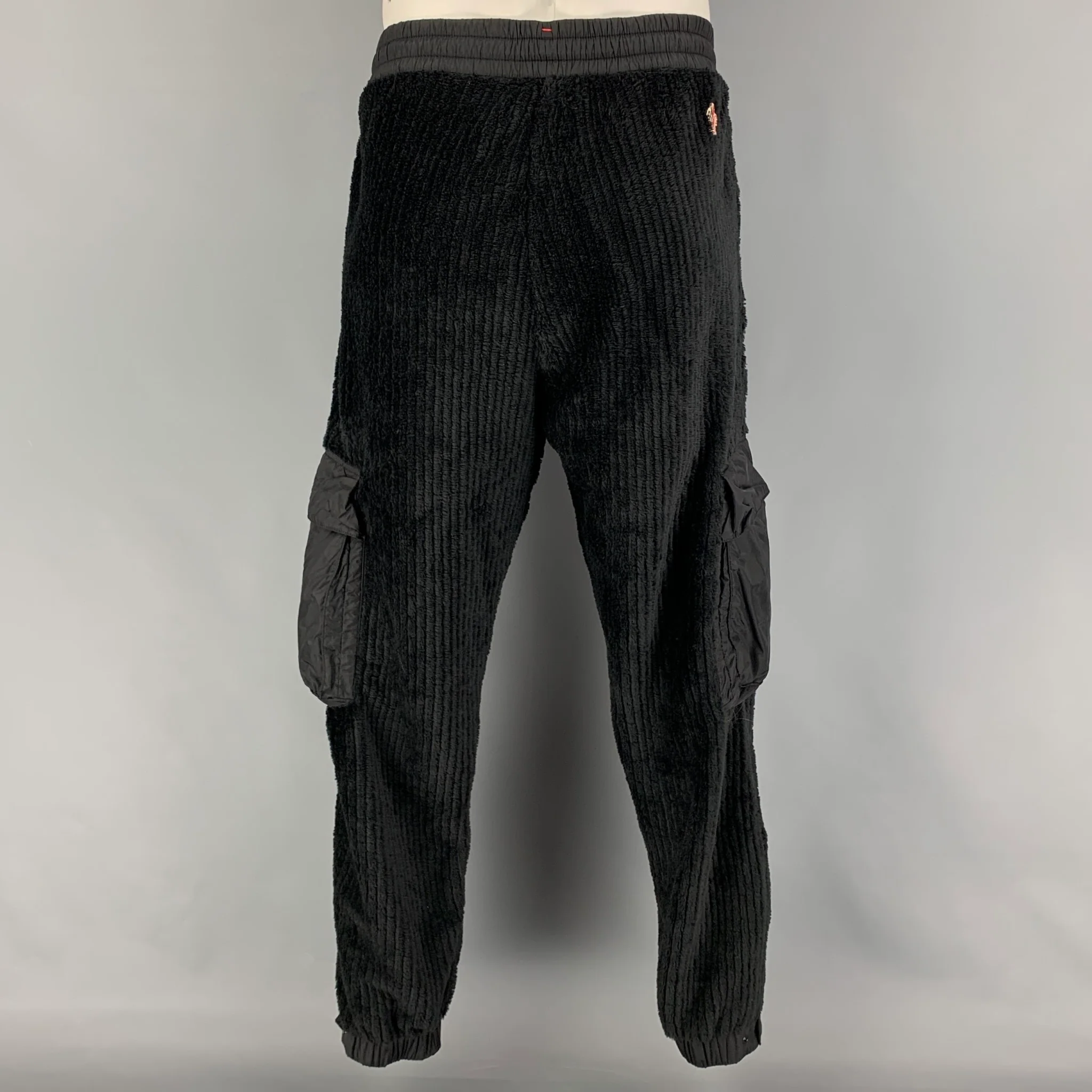 MONCLER Size L Black Fleece Polyester 2 Piece Set - Image 6
