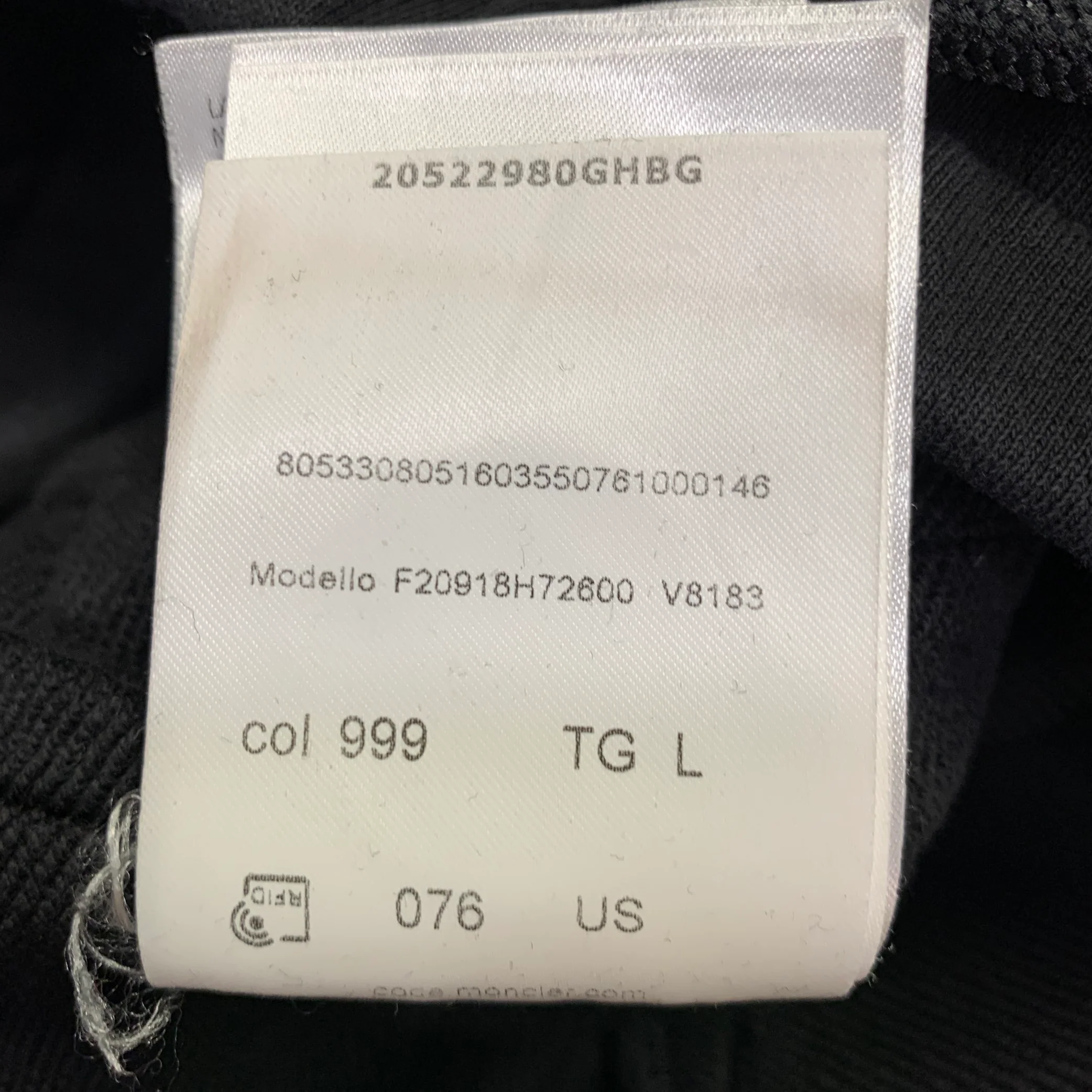 MONCLER Size L Black Logo Cotton Drawstring Casual Pants - Image 11
